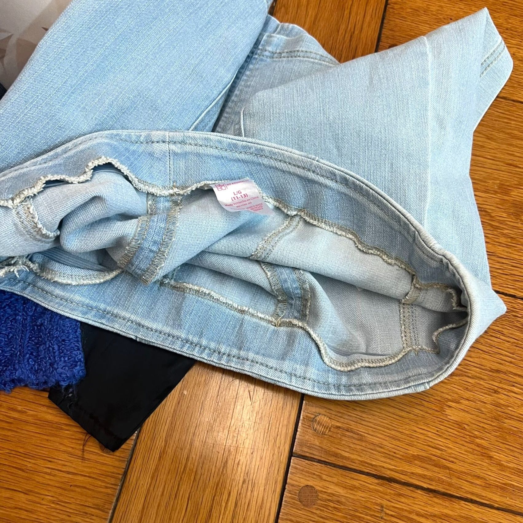 Vintage No Boundaries Denim Mini Skirt Womens Size L Blue 34X16 Size 36" / US 14 / IT 50 - 4 Thumbnail