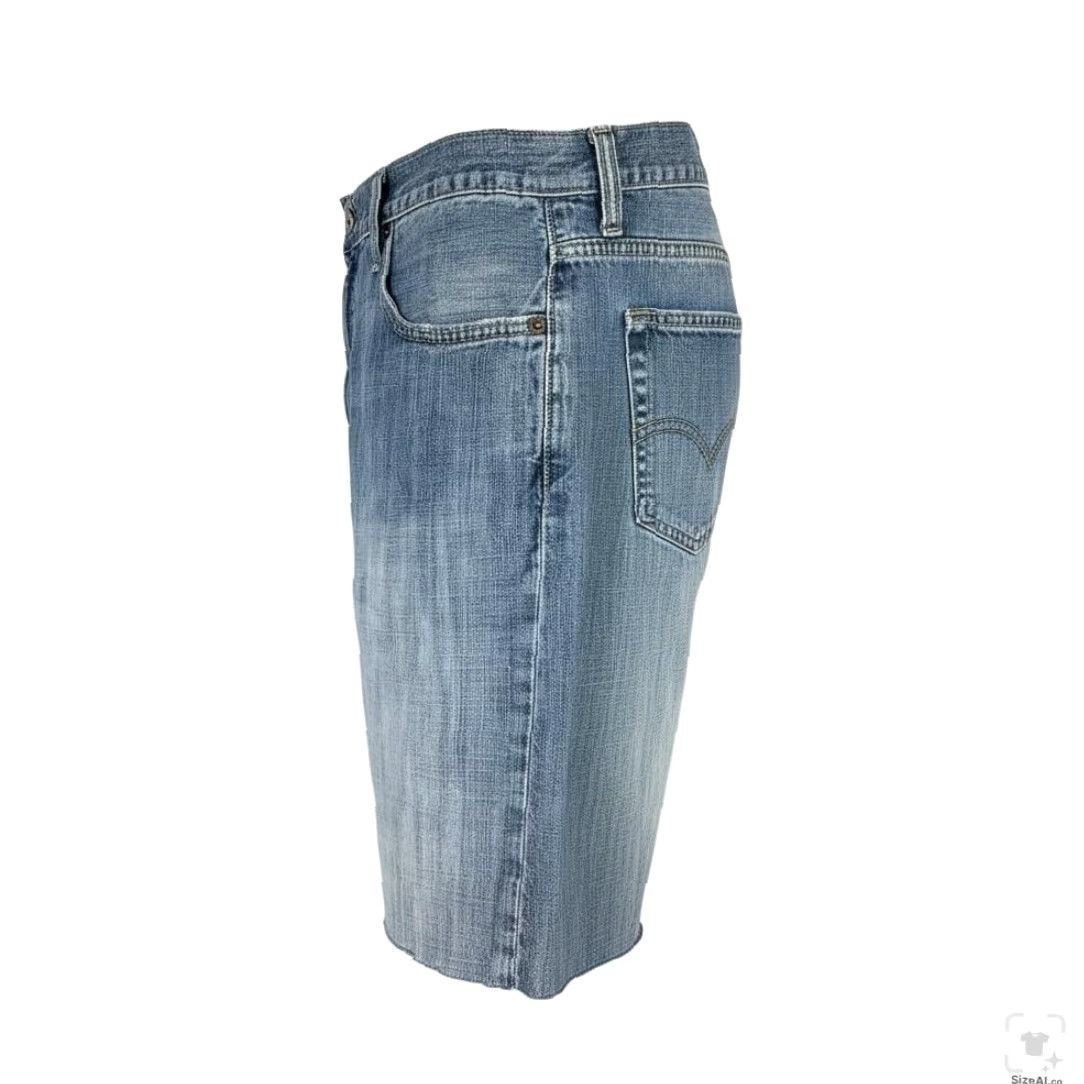 Levi's Levi's 569 Shorts Mens 38 Blue Bermuda Distressed 5-Pocket Zip Fly Raw Hem 8in Inseam Casual Summer Vintage: No Size US 38 / EU 54 - 3 Thumbnail