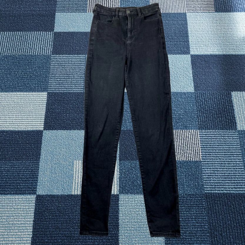 American Eagle Outfitters American Eagle Outfitters Jeans Womens Size 4 Long Black Denim Skinny Leg Stretch Y2K Goth 5-Pocket Button Pocket Womens Jeans Size 27" / US 4 / IT 40 - 1 Thumbnail