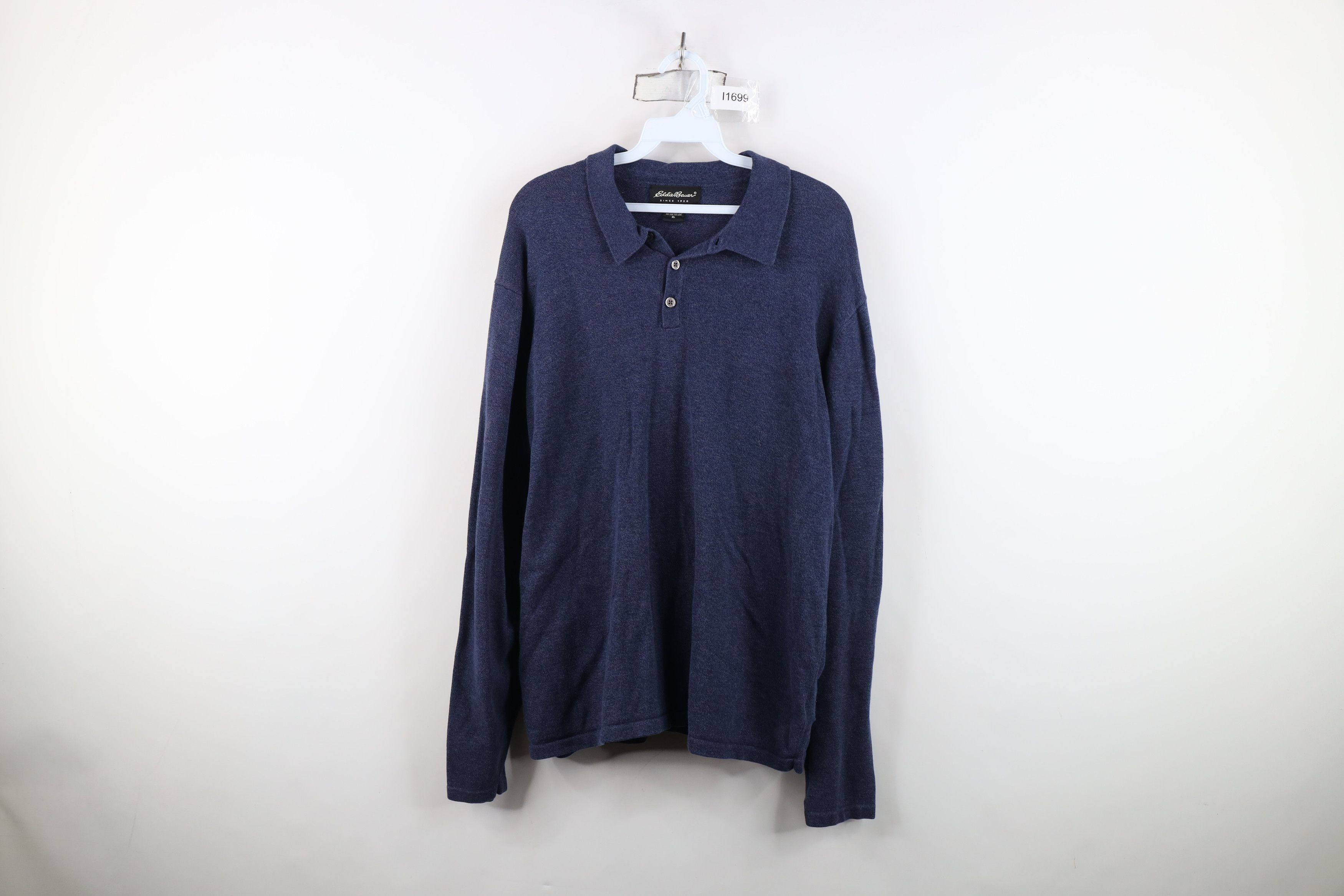 Eddie Bauer Vintage 90s Eddie Bauer Knit Collared Long Sleeve Polo Size US XL / EU 56 / 4 - 1 Thumbnail