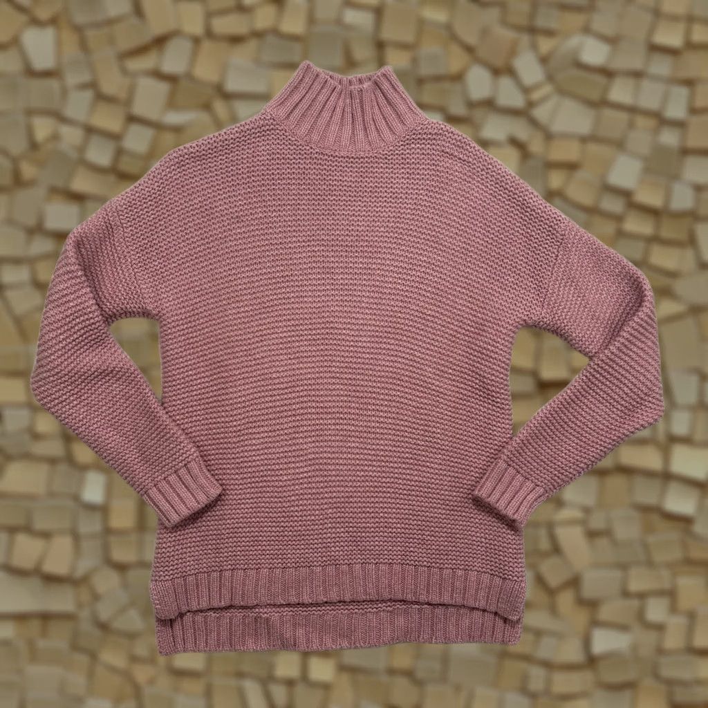 Marine Layer Marine Layer Womens XS Chunky Knit Ash Rose Merino Wool Sweater Size XS / US 0-2 / IT 36-38 - 1 Thumbnail