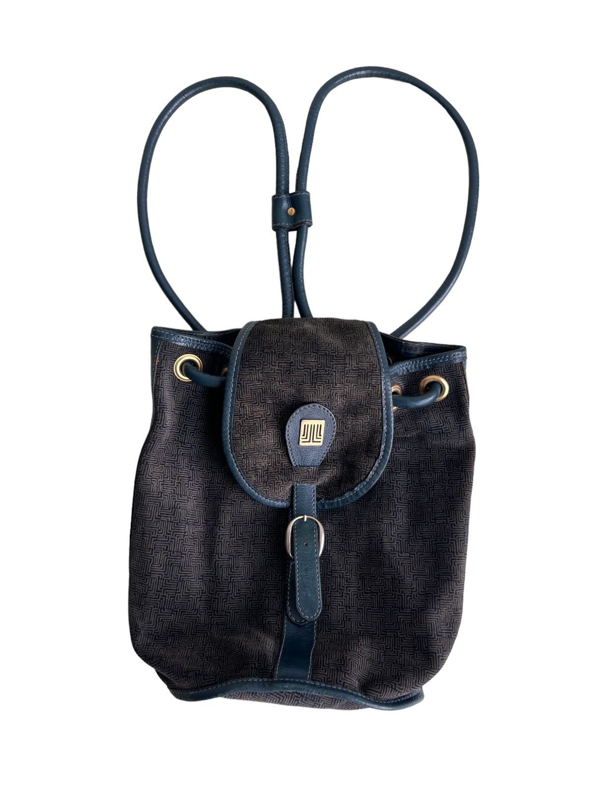 Lanvin 1980s Lanvin Paris Monogram Jacquard Hybrid Velvet Backpack Size ONE SIZE - 4 Thumbnail