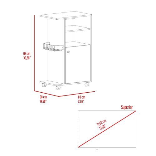 Designer × Homemade Clip Kitchen Cart, Single Door Cabinet, Four Casters -White Size US L / EU 52-54 / 3 - 3 Thumbnail