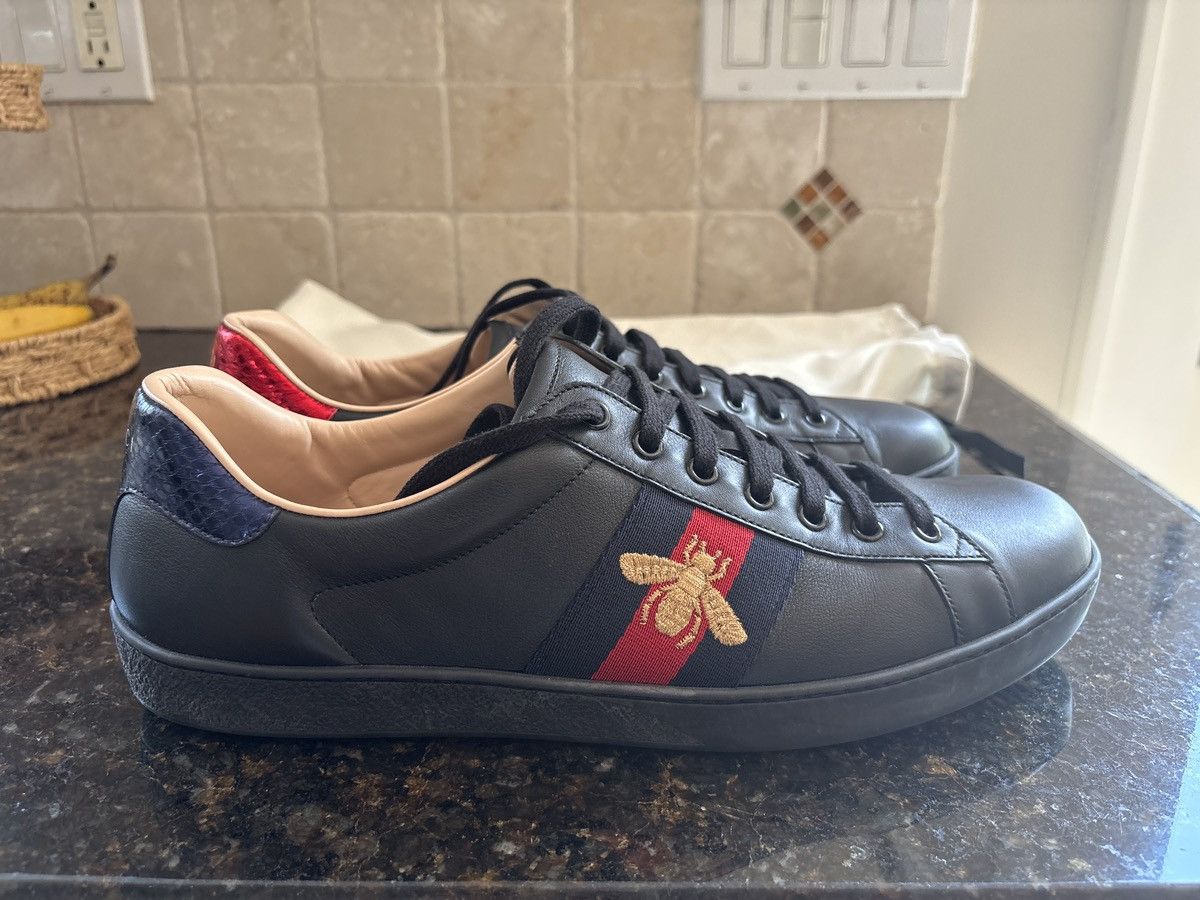 Gucci Men’s Black Ace Sneaker With Embroidery Size US 11.5 / EU 44-45 - 8 Thumbnail
