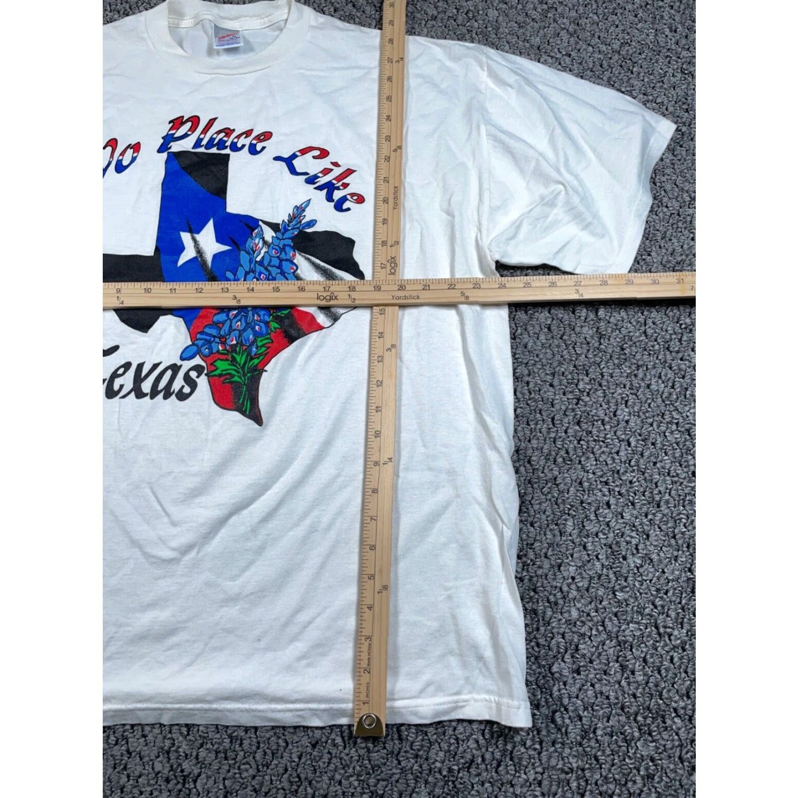 Jerzees VINTAGE Jerzees Texas Flag Print T-Shirt Adult XL White Men Short Sleeve Crew Neck 90s USA Made Size US XL / EU 56 / 4 - 4 Thumbnail