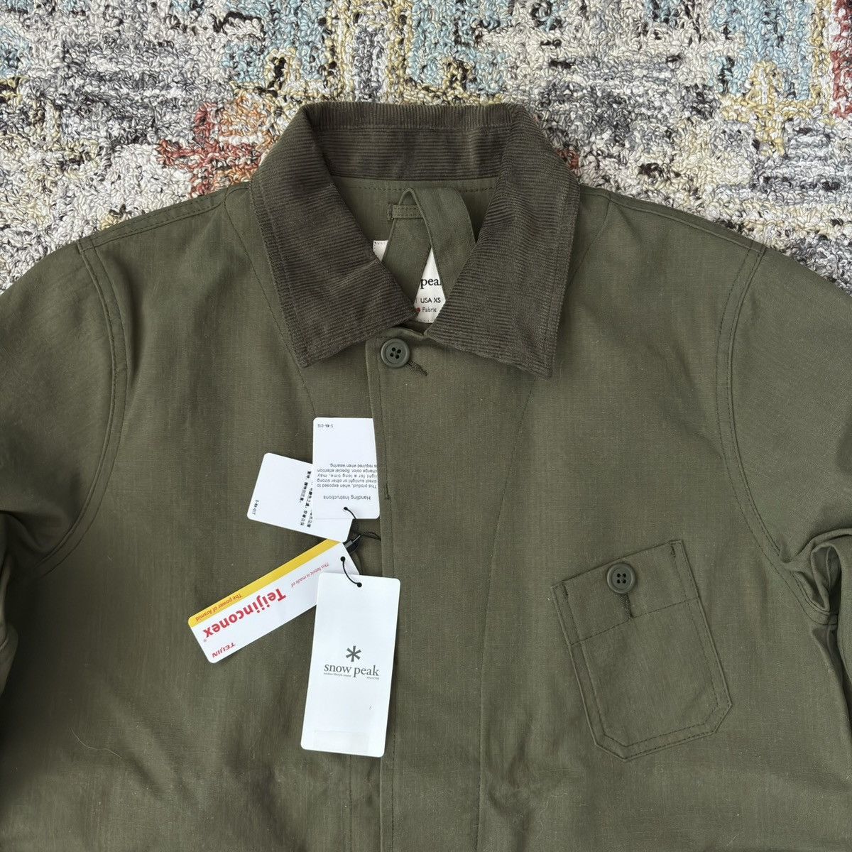 Snow Peak Takibi jacket olive khaki chore work coverall Barbour waxed Size US S / EU 44-46 / 1 - 2 Thumbnail