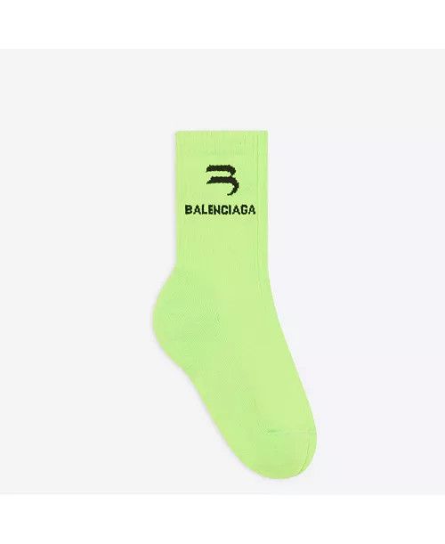 image of Balenciaga O1In1G1123 Sport Socks In Neon, Men's