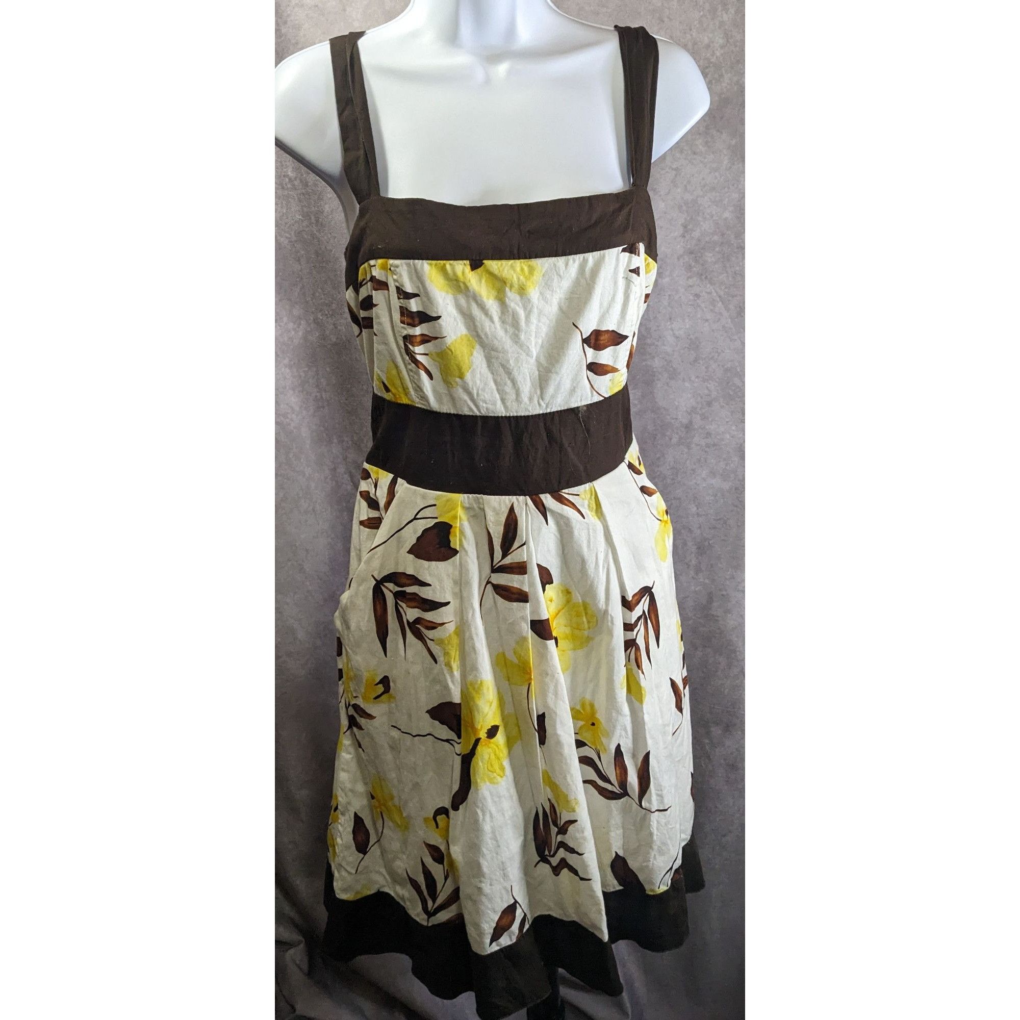 Other Speechless Floral Print Dress With Brown Trim & Tie Belt Siz Size XL / US 12-14 / IT 48-50 - 1 Thumbnail