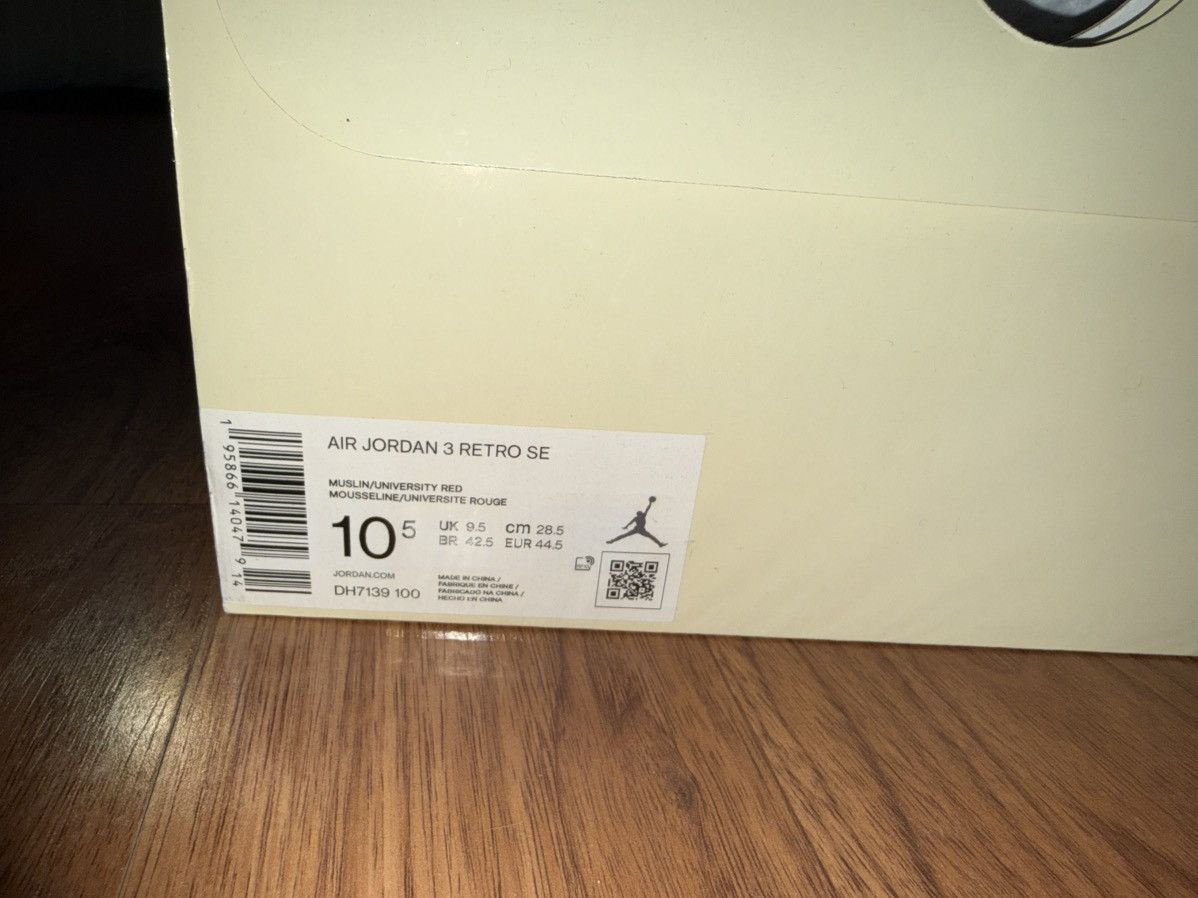 Jordan Brand Air Jordan 3 Retro SE ‘Muslin’ Size US 10.5 / EU 43-44 - 7 Thumbnail