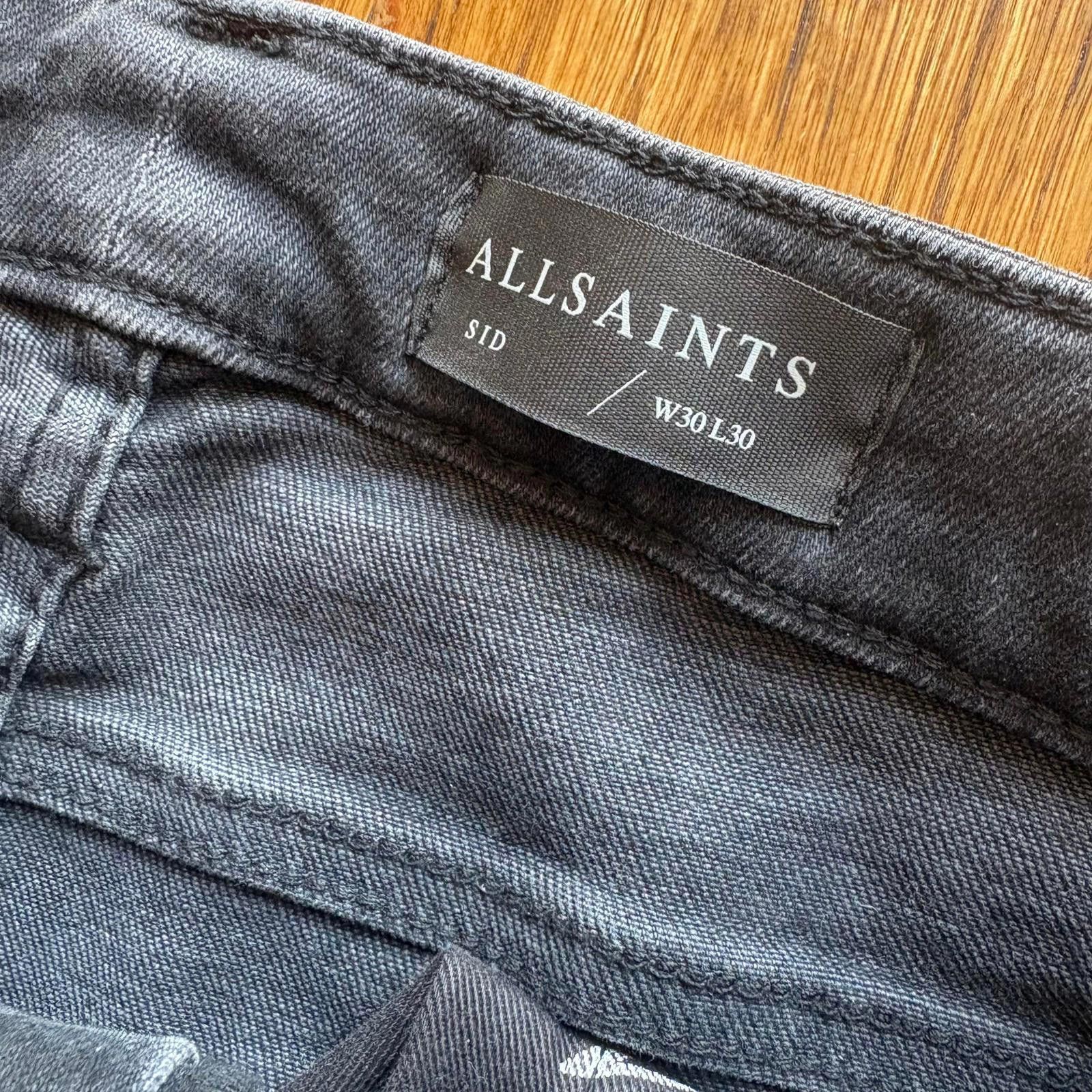 Allsaints AllSaints Sid Black Skinny Fit Denim Jeans 30/30 Size US 30 / EU 46 - 5 Thumbnail