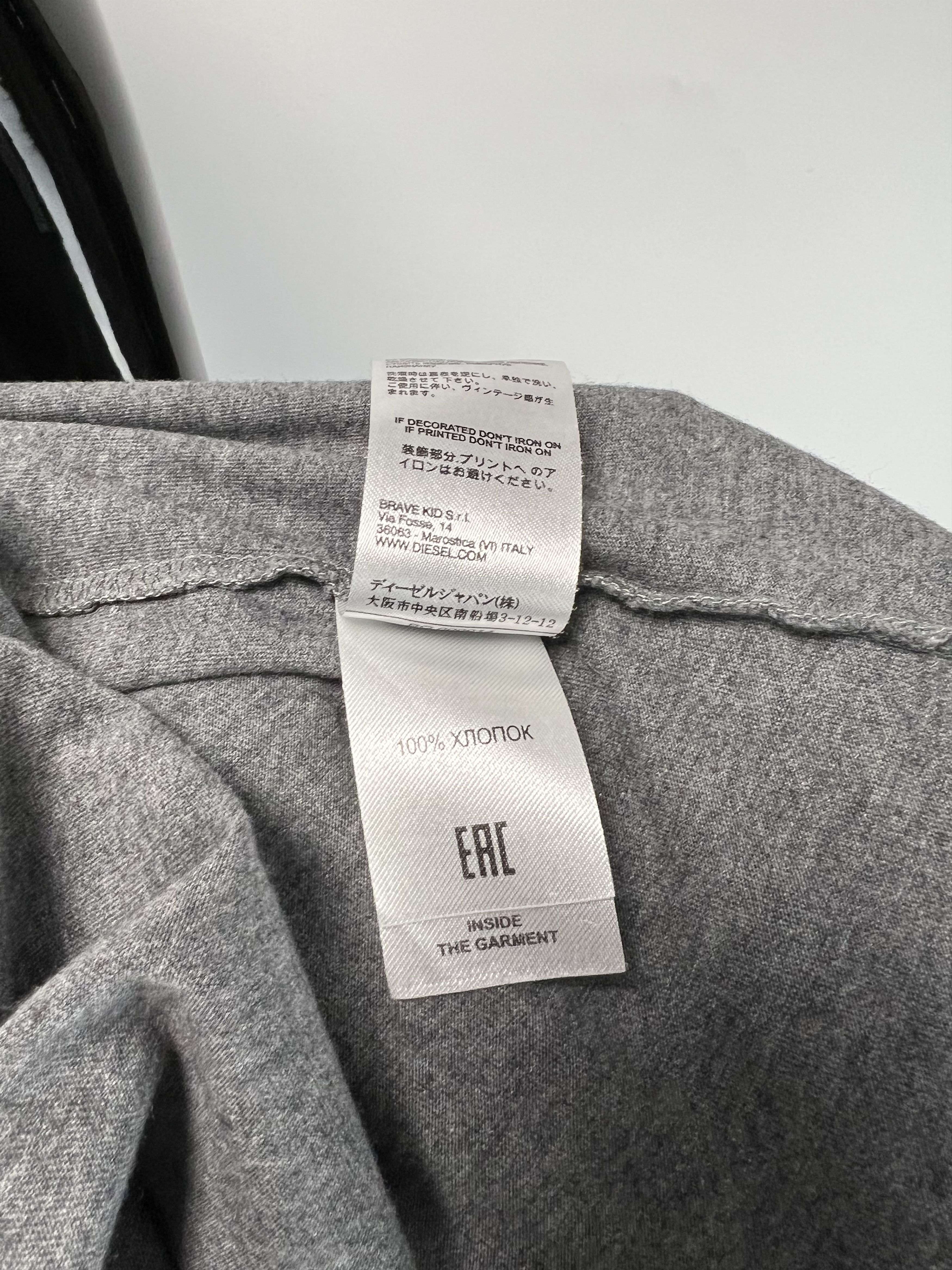 Diesel Diesel Men's Gray Long Sleeve T Shirt Big Logo Size S Size US S / EU 44-46 / 1 - 17 Thumbnail