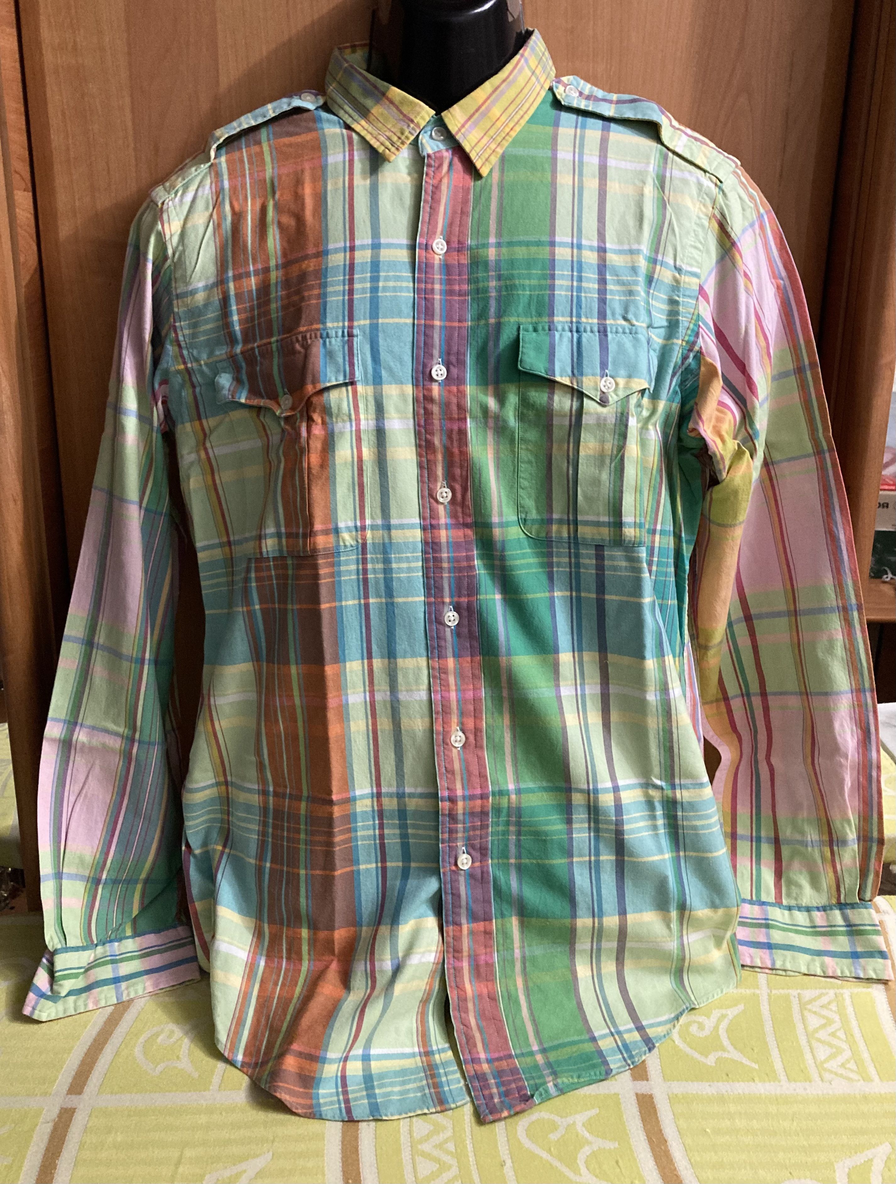 Polo Ralph Lauren × Ralph Lauren × Vintage Vintage Polo Ralph Lauren Shirt Trim Military Size US L / EU 52-54 / 3 - 1 Thumbnail
