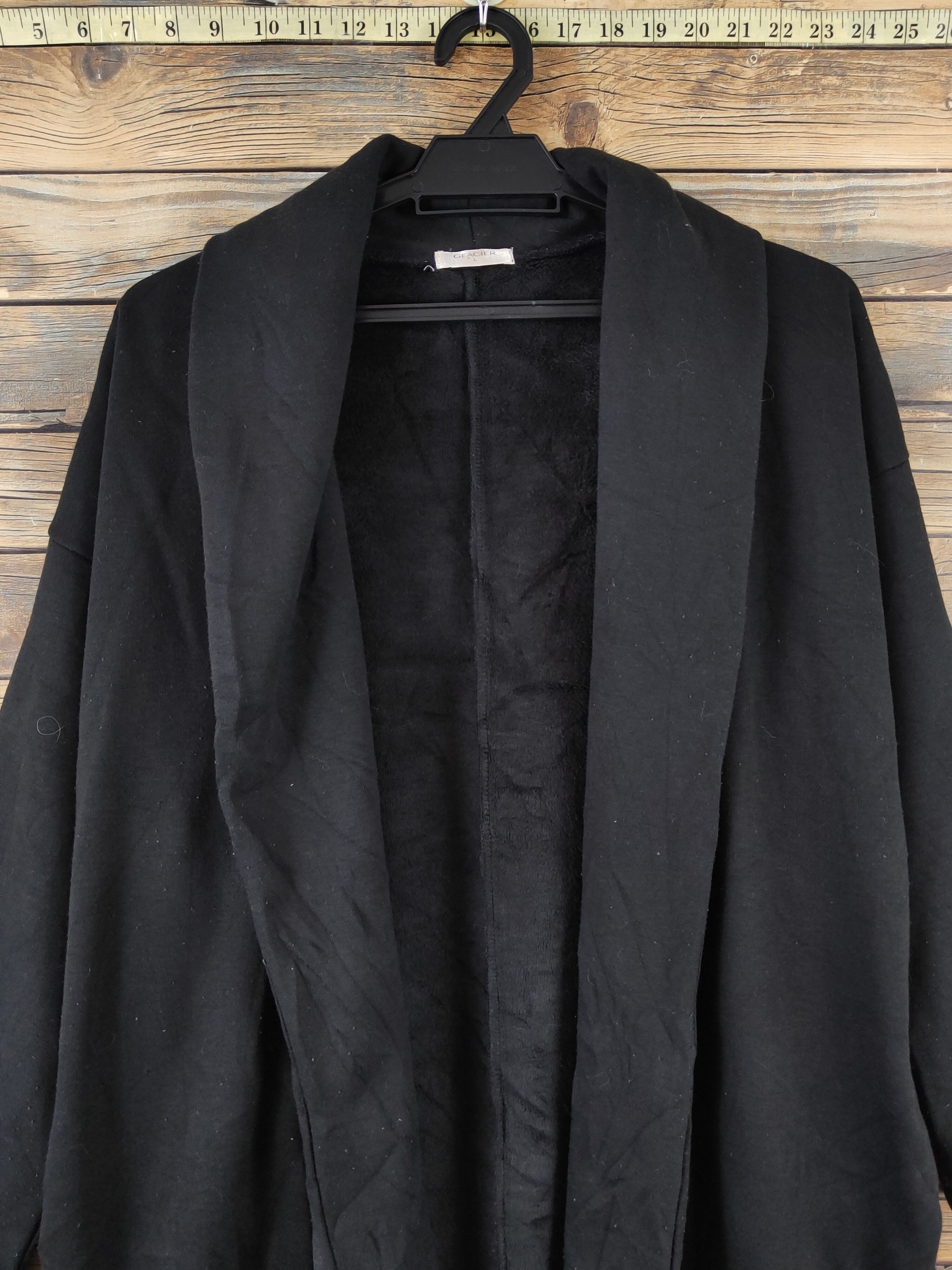 Japanese Brand × Vintage Avant Garde Fashion by Glacier Black Long Cardigan Size L / US 10 / IT 46 - 2 Thumbnail