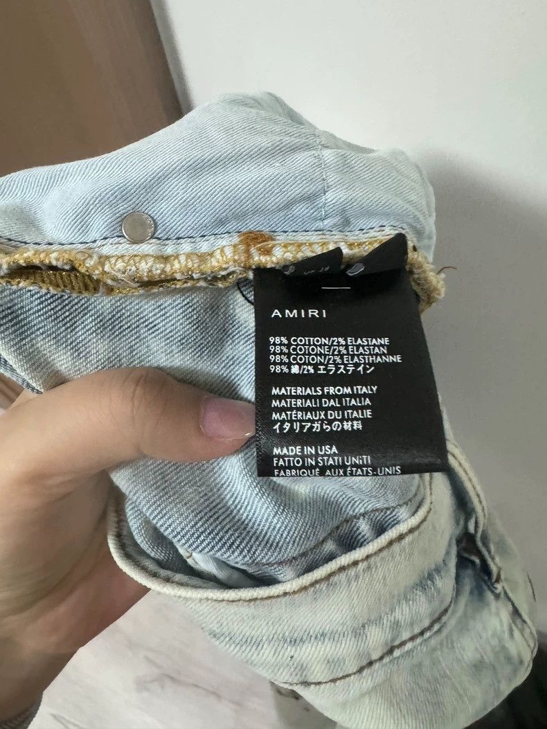 Amiri Amiri Light blue splatter straight leg distressed denim je Size US 38 / EU 54 - 7 Thumbnail