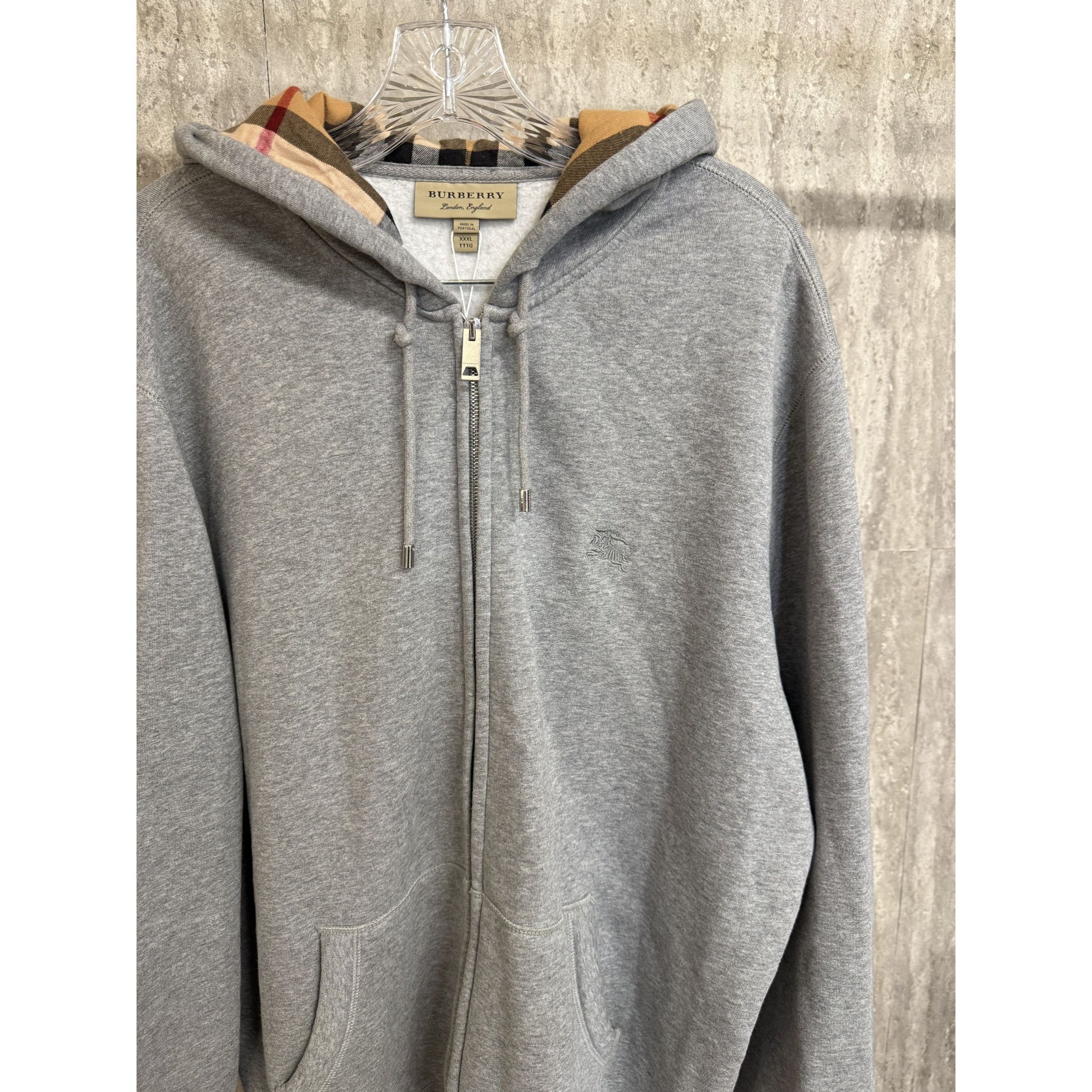 Burberry Burberry Gray Full-Zip Hoodie Sweatshirt XXXL Made In Portug Size US XXL / EU 58 / 5 - 15 Thumbnail