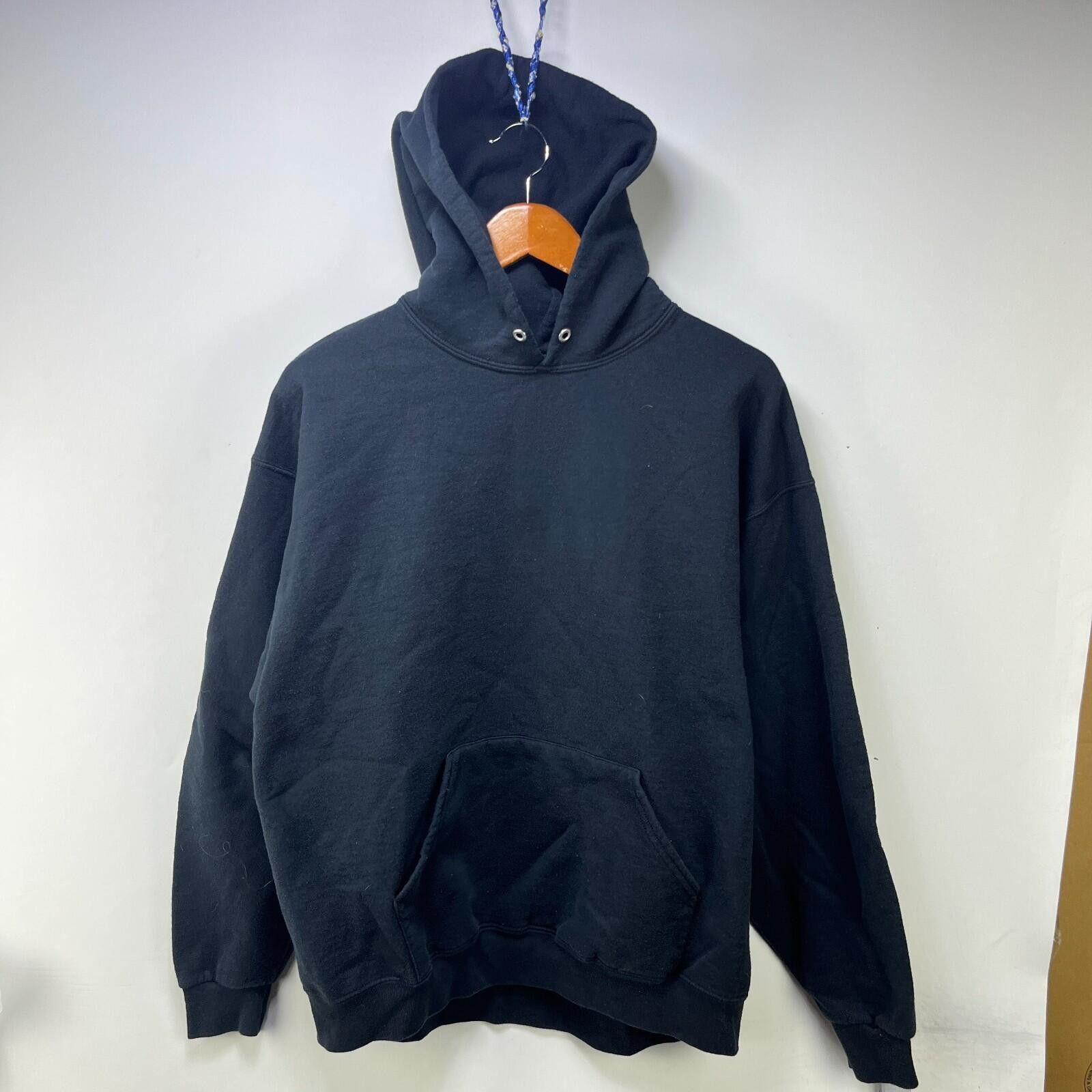Jerzees Vintage Jerzees Black Blank Faded Hoodie Russell XL Size US XL / EU 56 / 4 - 1 Thumbnail