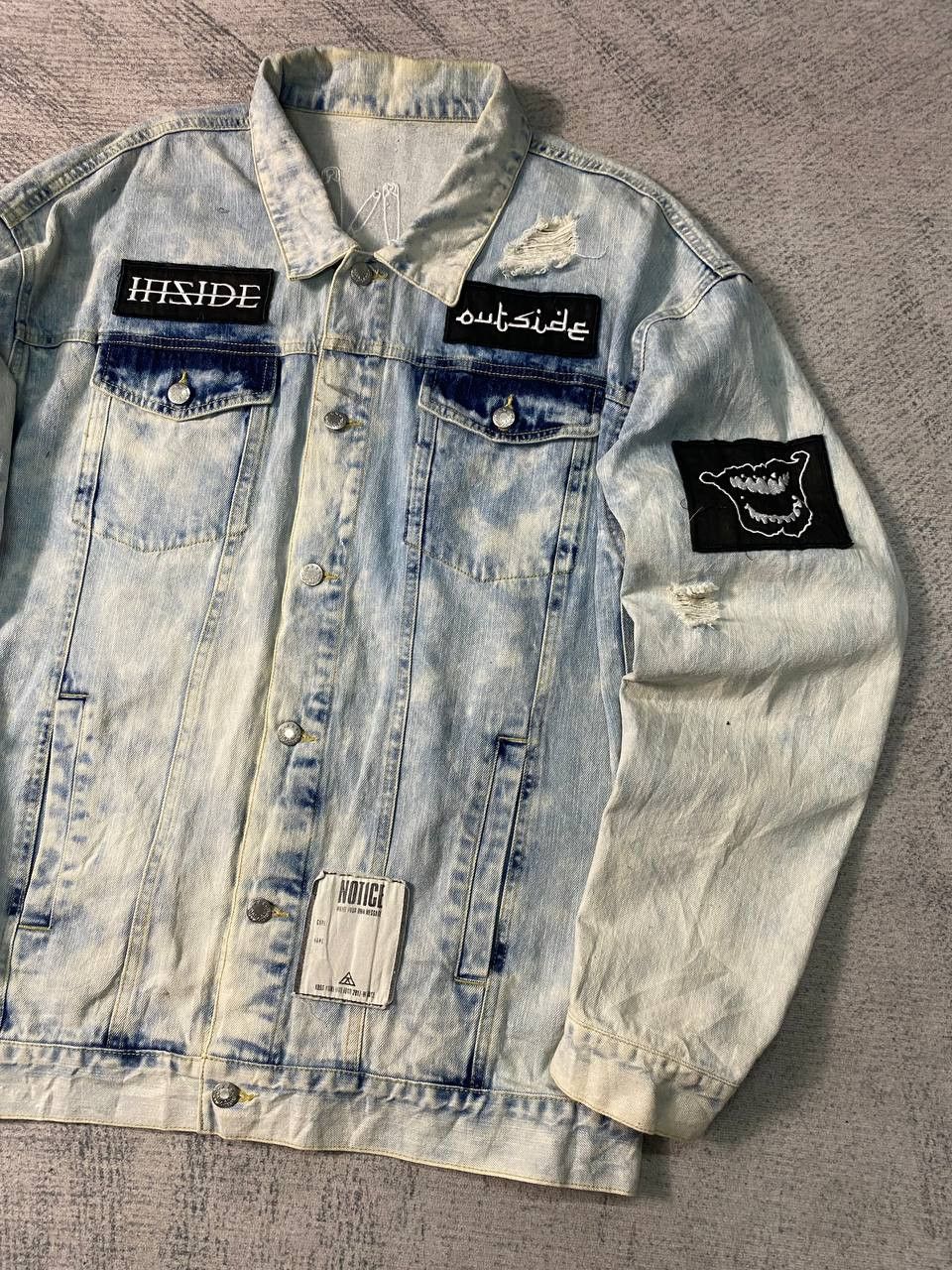Japanese Brand Koda Kumi Live Tour 2017 W FACE Distressed Denim Jacket Size US L / EU 52-54 / 3 - 2 Thumbnail