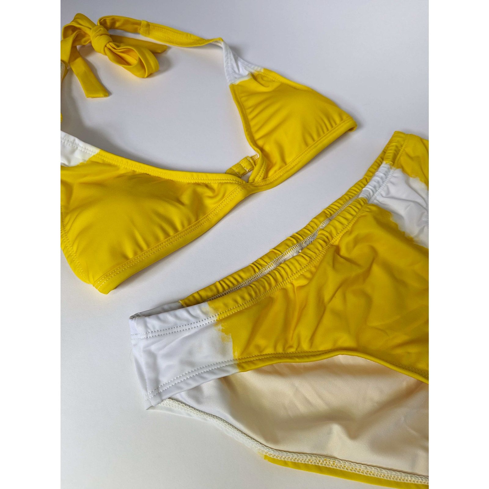 Other Jiro Yellow and White High Waisted Bikini Size ONE SIZE - 7 Thumbnail