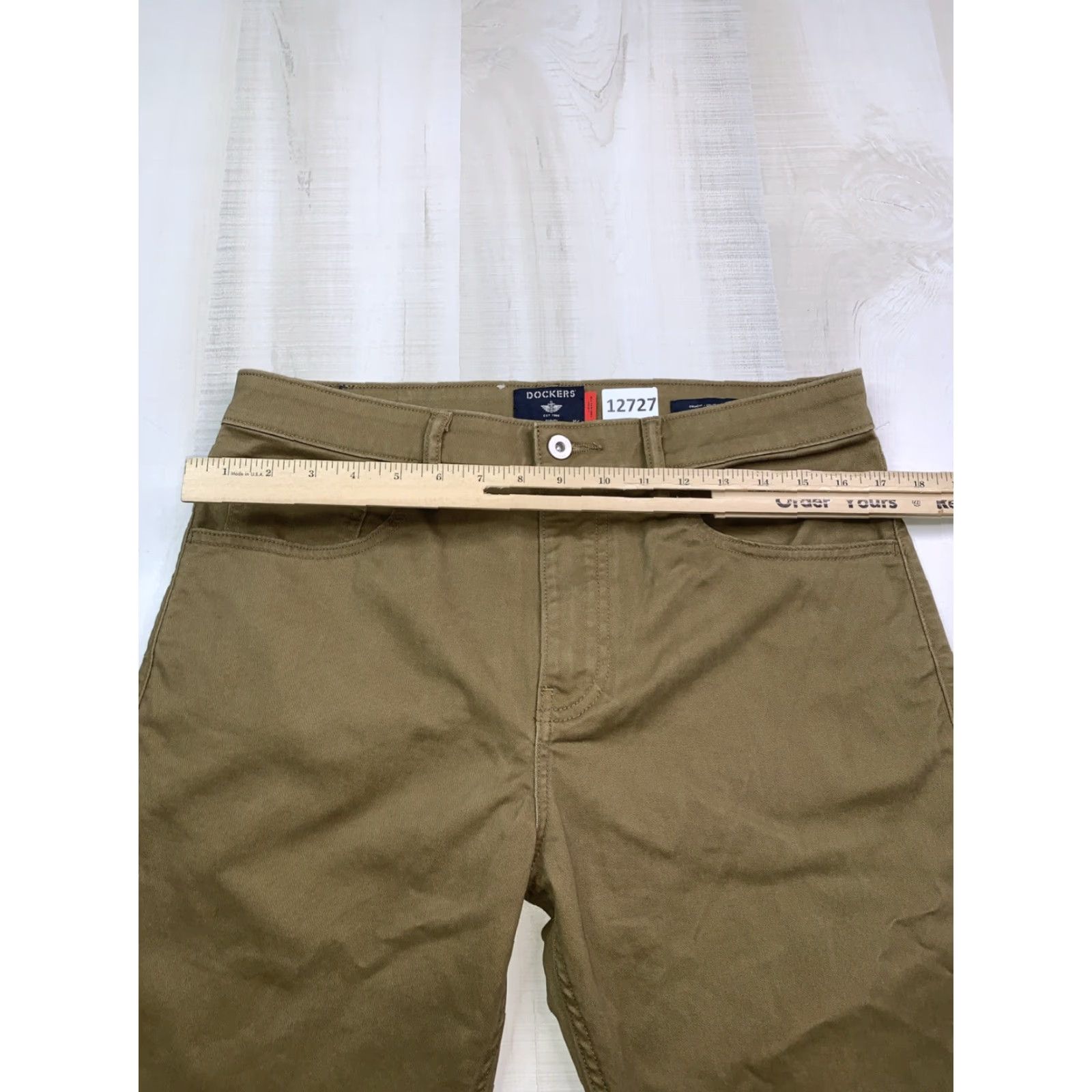 Dockers DOCKERS Khakis Pants Slim Fit Stretch Straight Leg Beige 32x33 Mens Jeans Trousers Casual Business Travel Size US 32 / EU 48 - 7 Thumbnail