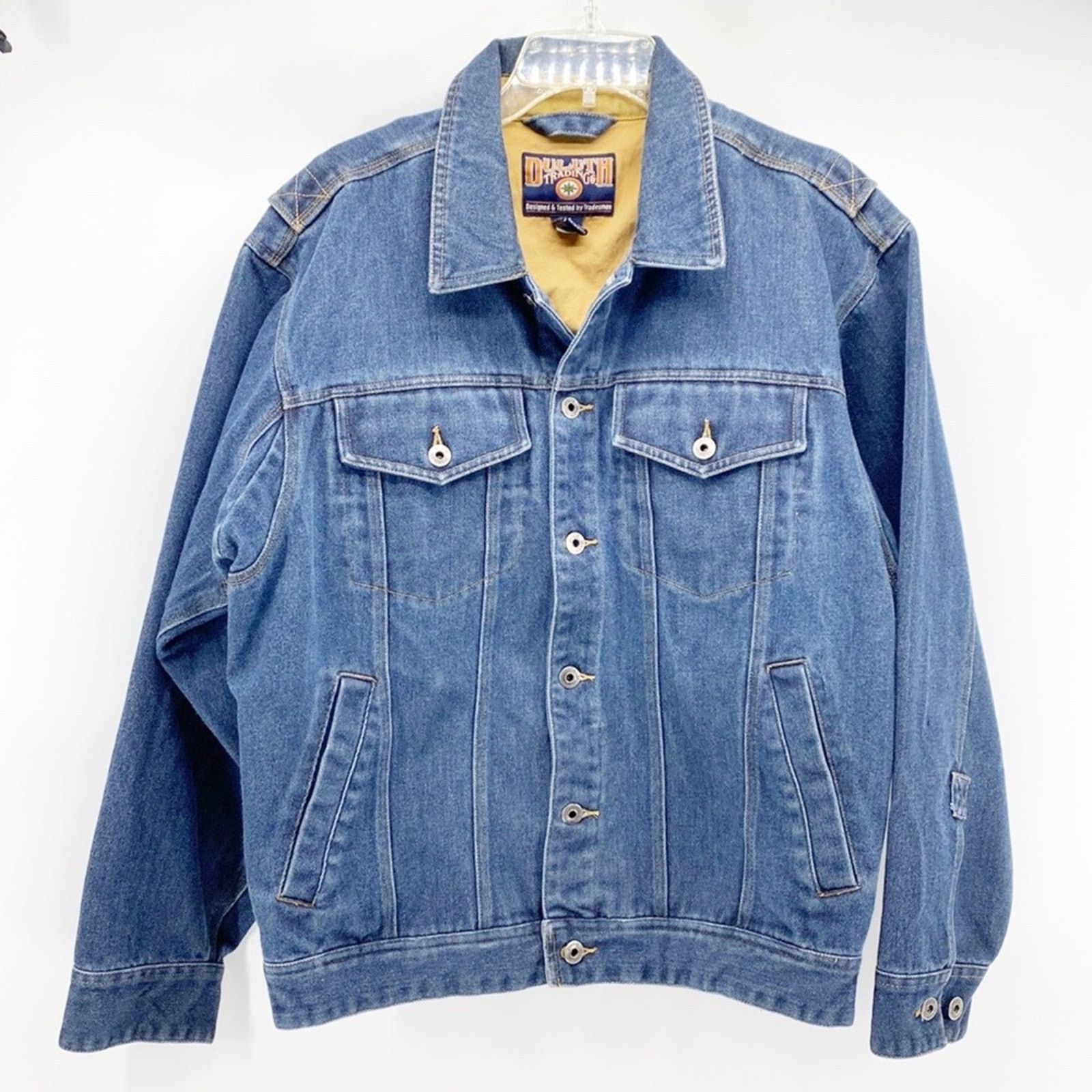 Duluth Trading Company Duluth firehose flex trucker denim jean jacket unisex retro Size US L / EU 52-54 / 3 - 1 Thumbnail