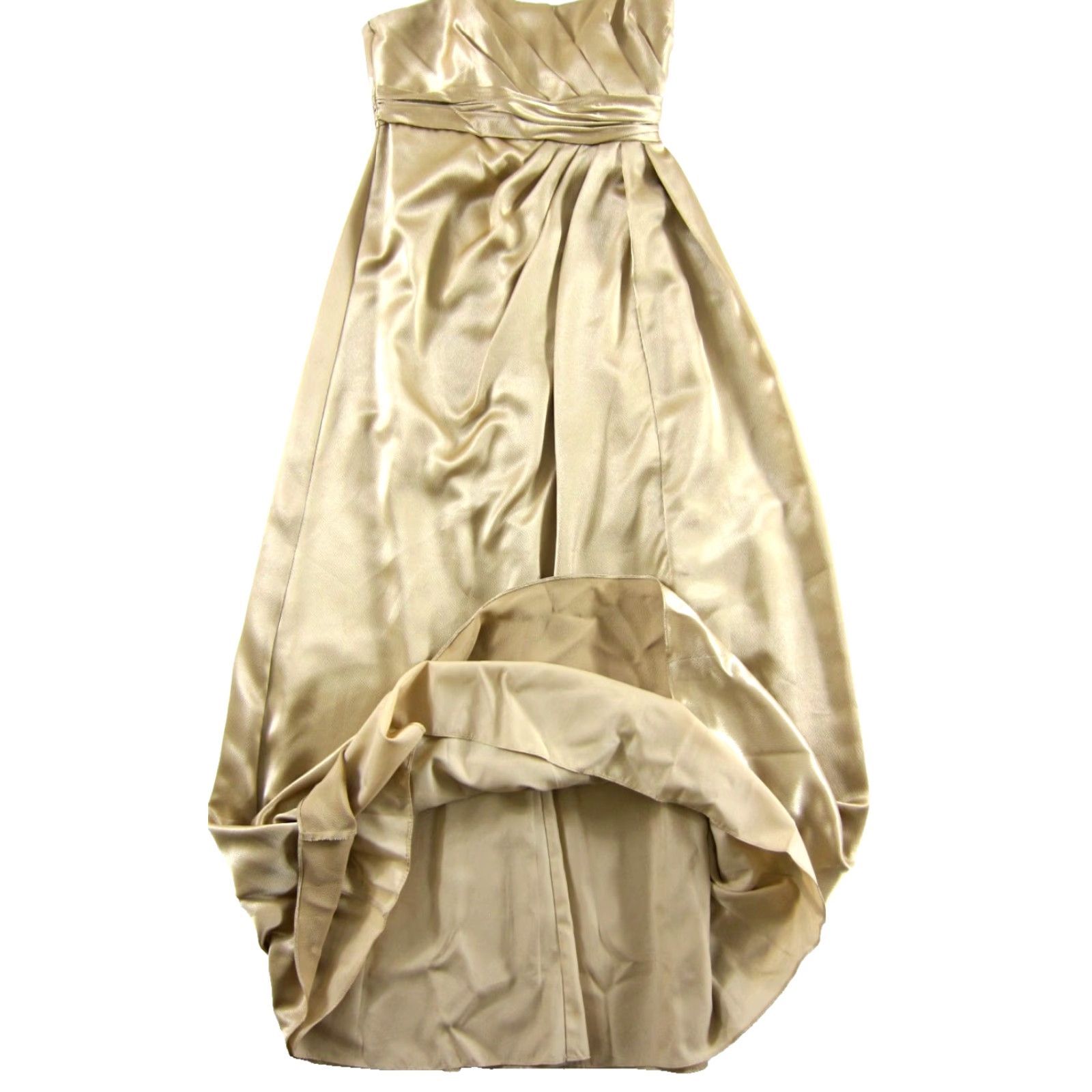 Vintage David's Bridal Gold Shimmer Ruche Strapless Long Party Prom Bridal Gown Dress 10 Size L / US 10 / IT 46 - 5 Thumbnail