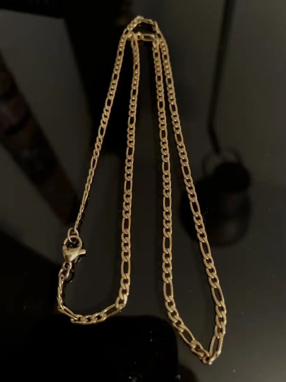 Vintage Stainless Steel Figaro Chain Size ONE SIZE - 4 Thumbnail