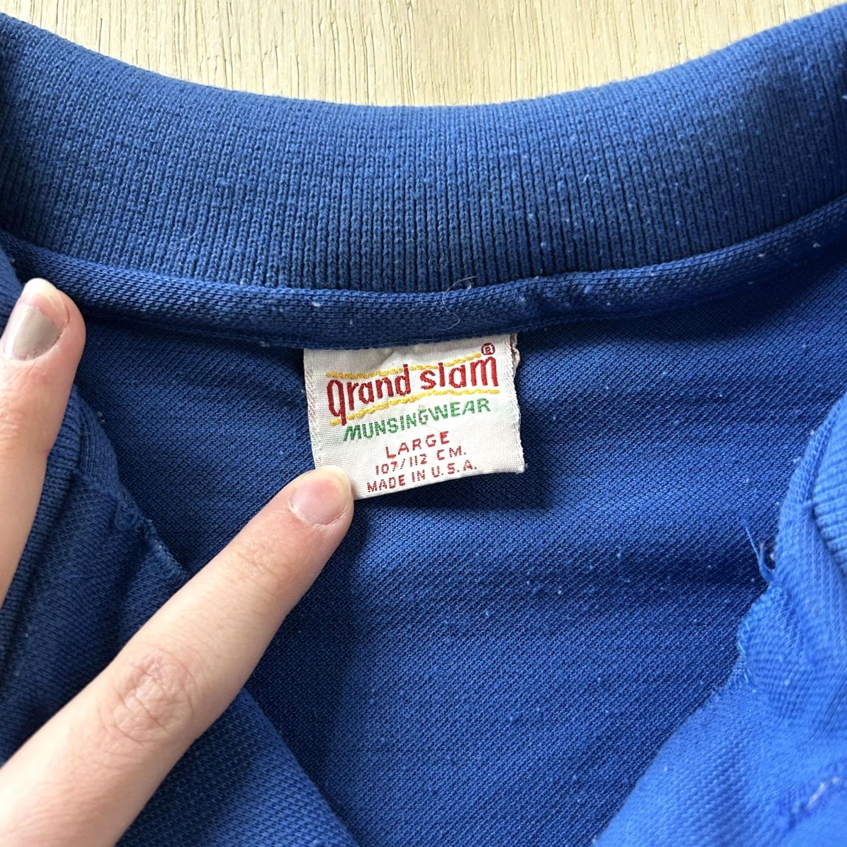 Vintage VINTAGE Grand Slam Munsingwear Polo Shirt Mens Large Blue Short Sleeve Size US L / EU 52-54 / 3 - 3 Thumbnail