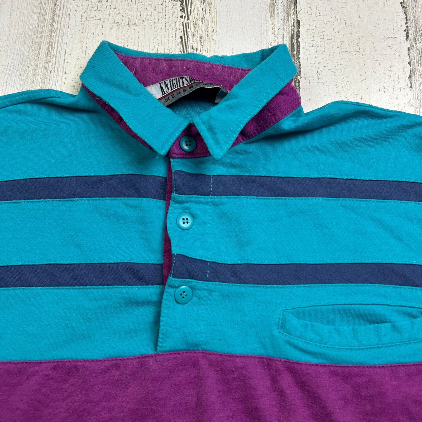 Knightsbridge × Vintage Vintage 1990s Knightsbridge Button-Up Rugby Polo Size US L / EU 52-54 / 3 - 3 Thumbnail