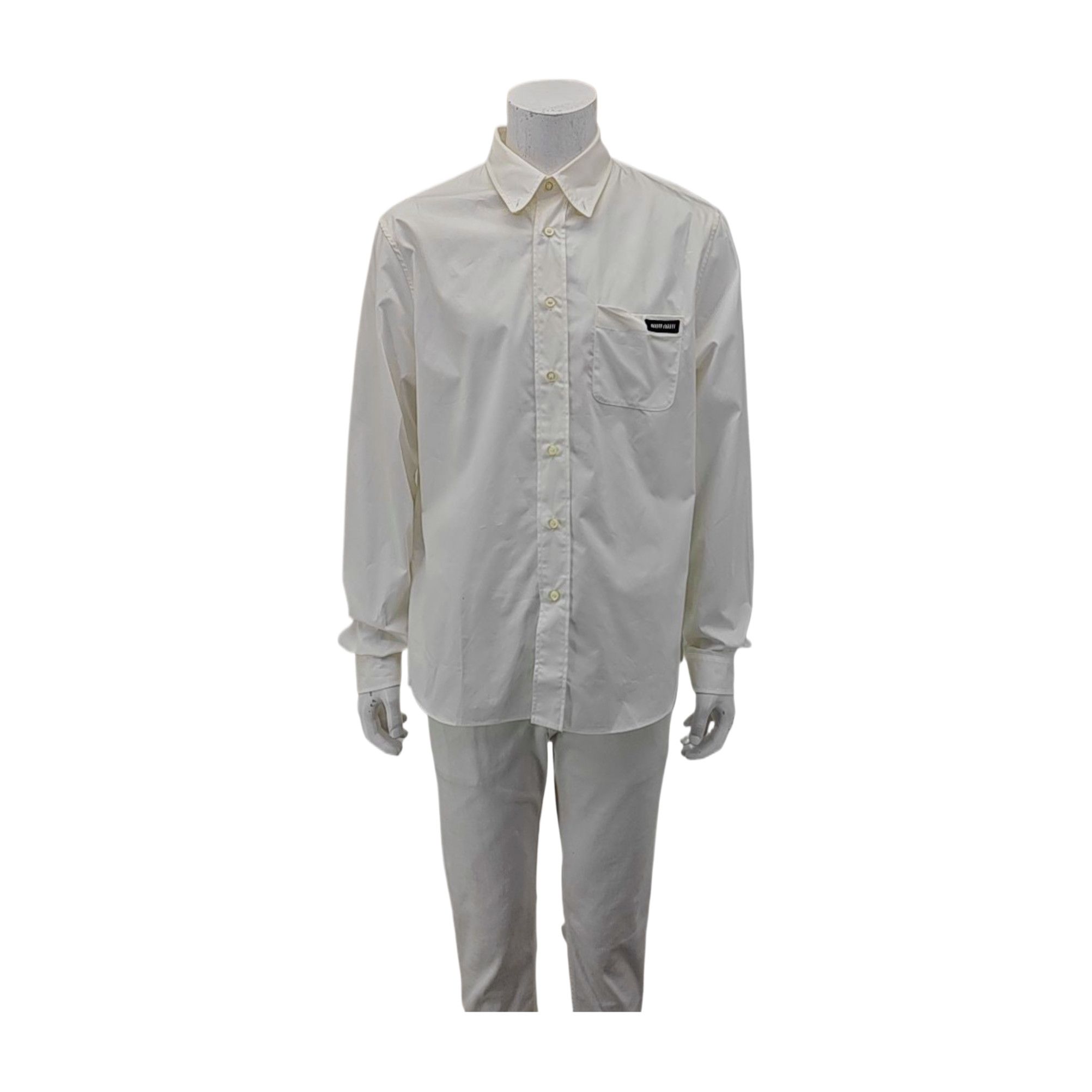 Miu Miu Miu Miu White Cotton Long Sleeve Shirt Size 43 Size US L / EU 52-54 / 3 - 1 Thumbnail