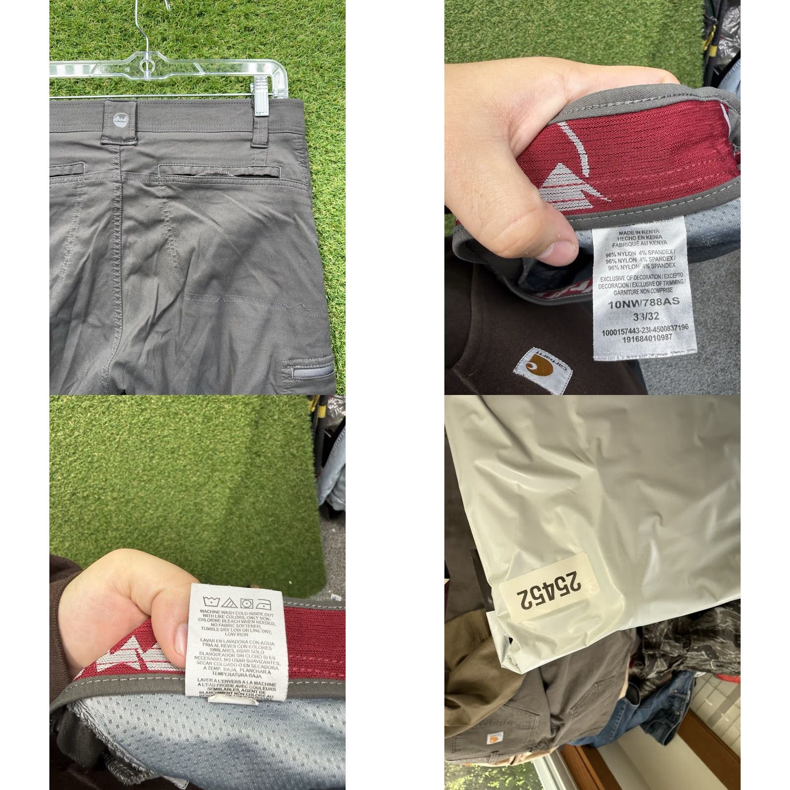 Wrangler Wrangler ATG Outdoors Pants Mens 33x32 Grey Stretch Canvas Cargo Pocket 5-Pocket Size US 33 - 8 Thumbnail