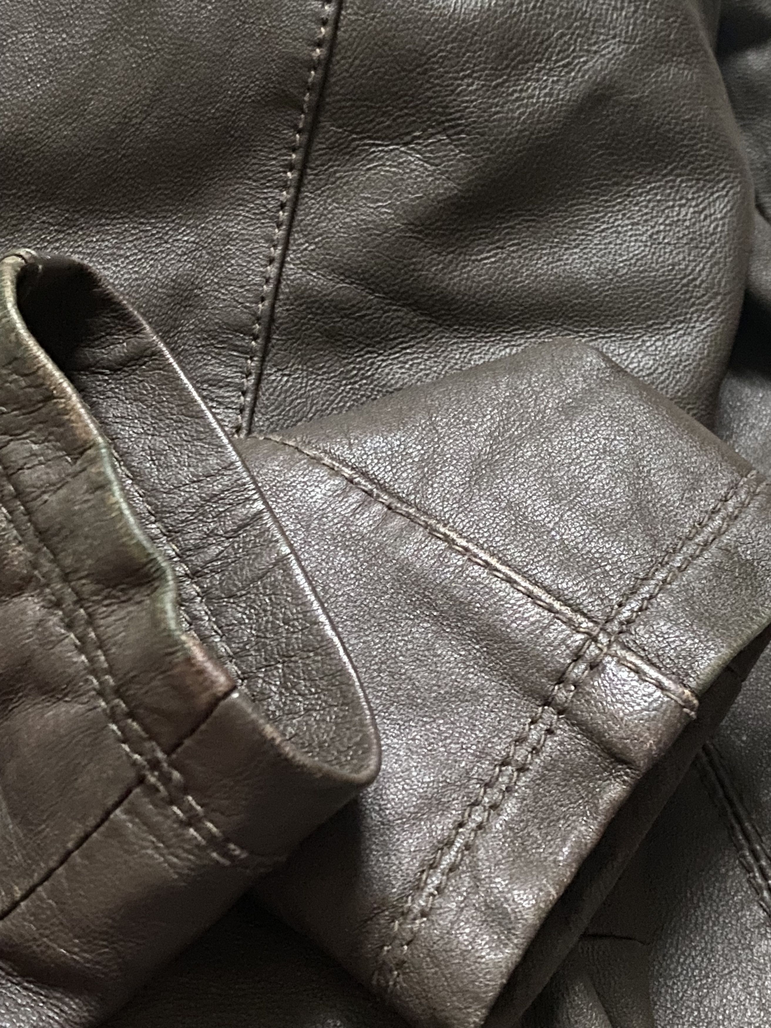 Vintage Leather Biker Jacket by HEMA – Olive Brown Size S / US 4 / IT 40 - 6 Thumbnail
