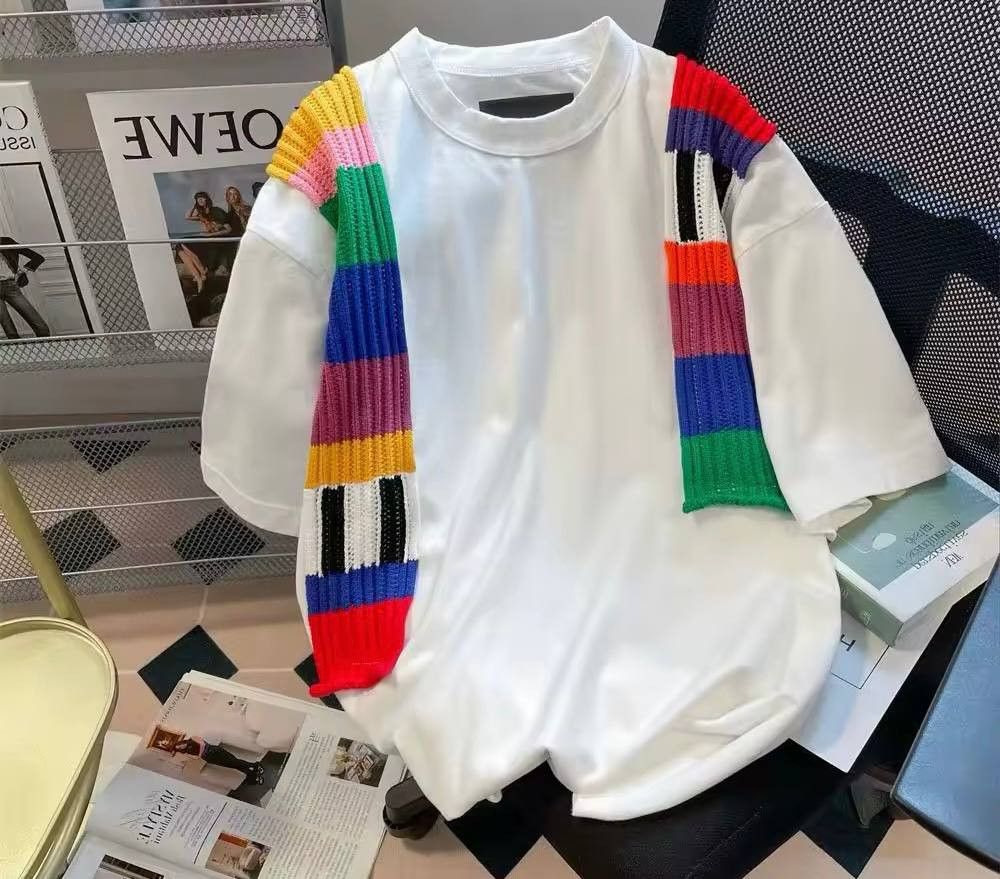 Japanese Brand × Vintage cotton t-shirt with rainbow inserts Size US L / EU 52-54 / 3 - 1 Thumbnail