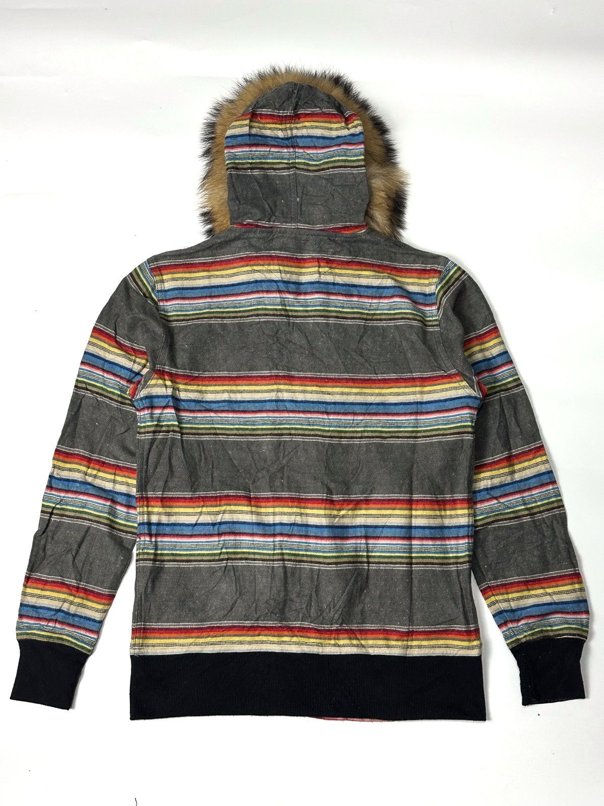If Six Was Nine × Japanese Brand × Le Grande Bleu (L.G.B.) Fur hoodie rainbow stripe ifsixwasnine style Size US M / EU 48-50 / 2 - 3 Thumbnail