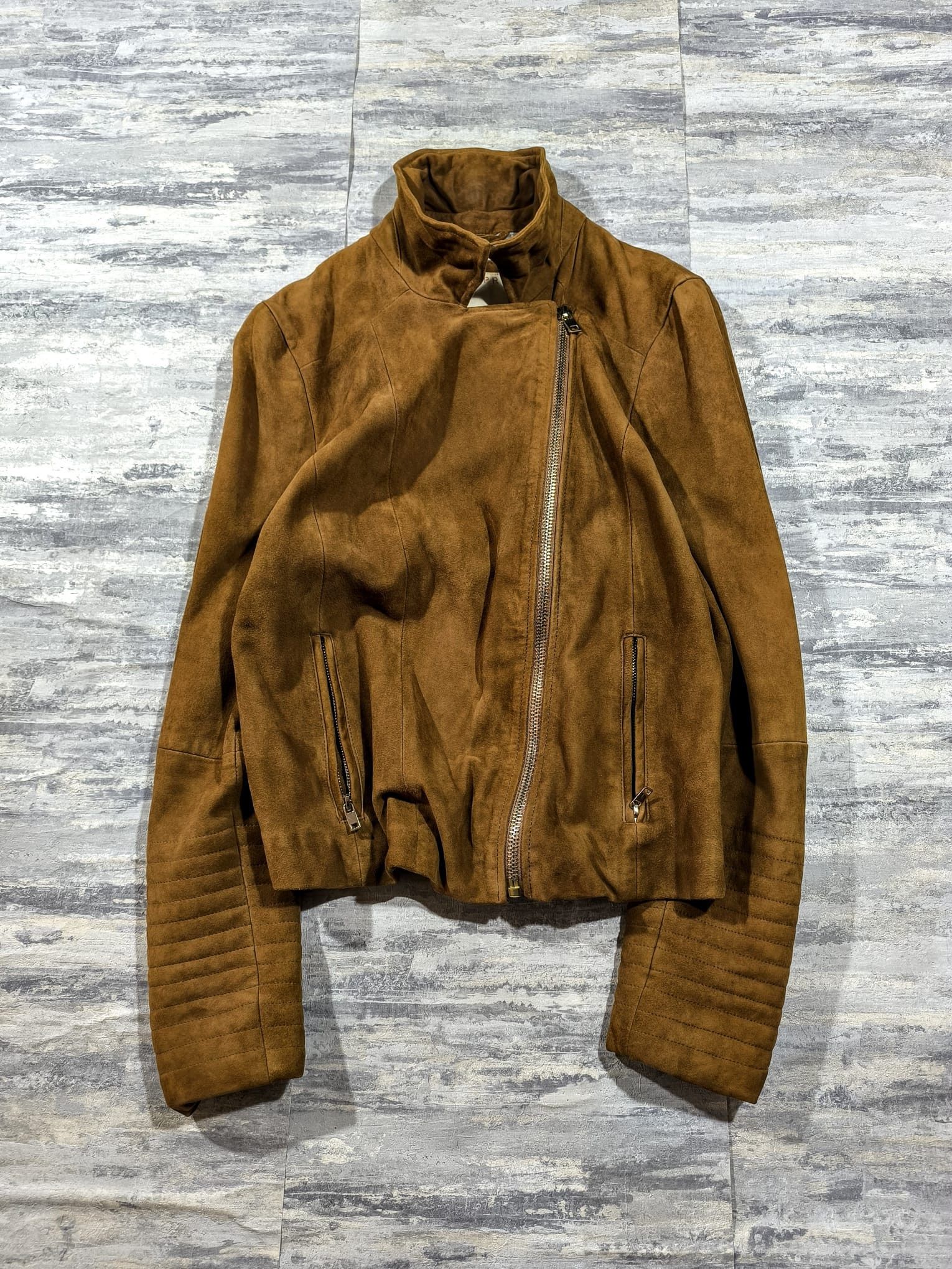 Hysteric Glamour Esprit Suede Leather Biker Avantgarde Jacket Slanted Zip Size M / US 6-8 / IT 42-44 - 2 Thumbnail