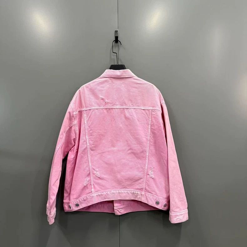 Balenciaga Balenciaga Pink washed denim jacket Size US M / EU 48-50 / 2 - 3 Thumbnail
