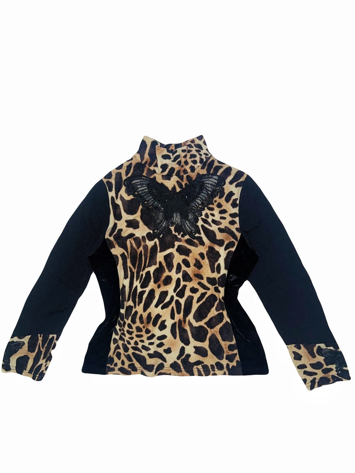 Dolce & Gabbana Y2K butterfly leopard turtle neck top🦋 🐆 Size ONE SIZE - 1 Thumbnail