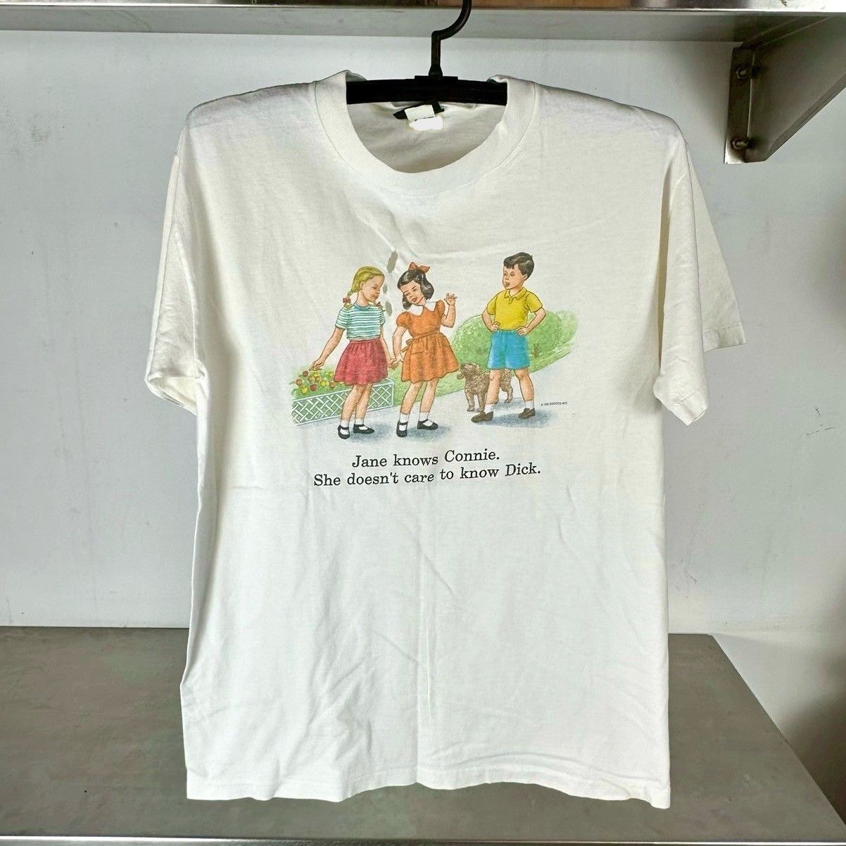 Vintage 1999 Jane Knows Connie. She Doesn't Care to Know Dick. Tee Size US L / EU 52-54 / 3 - 1 Thumbnail