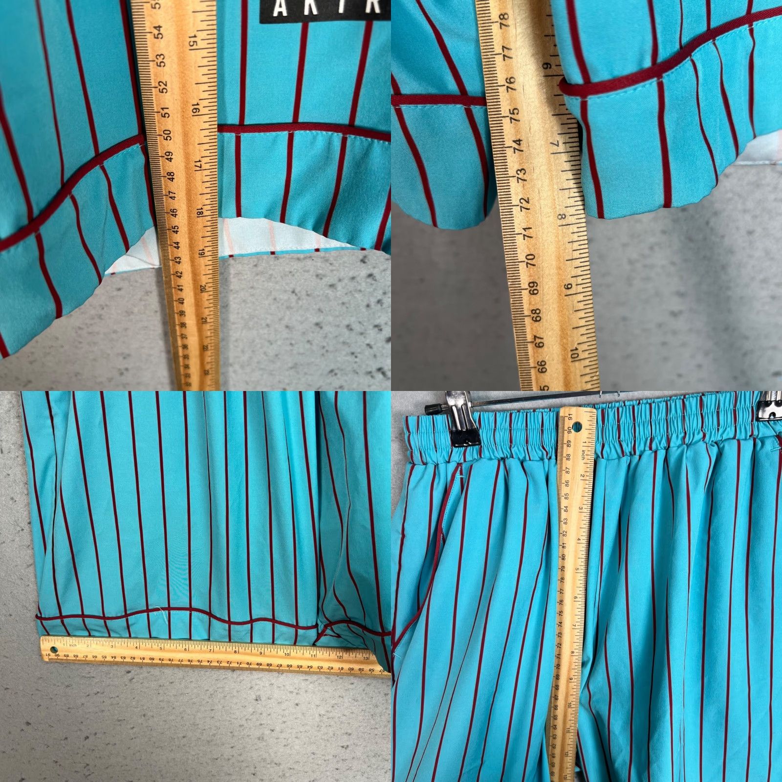 Vintage VINTAGE AKTR Mens Blue & Burgundy Striped Athletic Shorts Size Small Japan Size US 29 - 8 Thumbnail