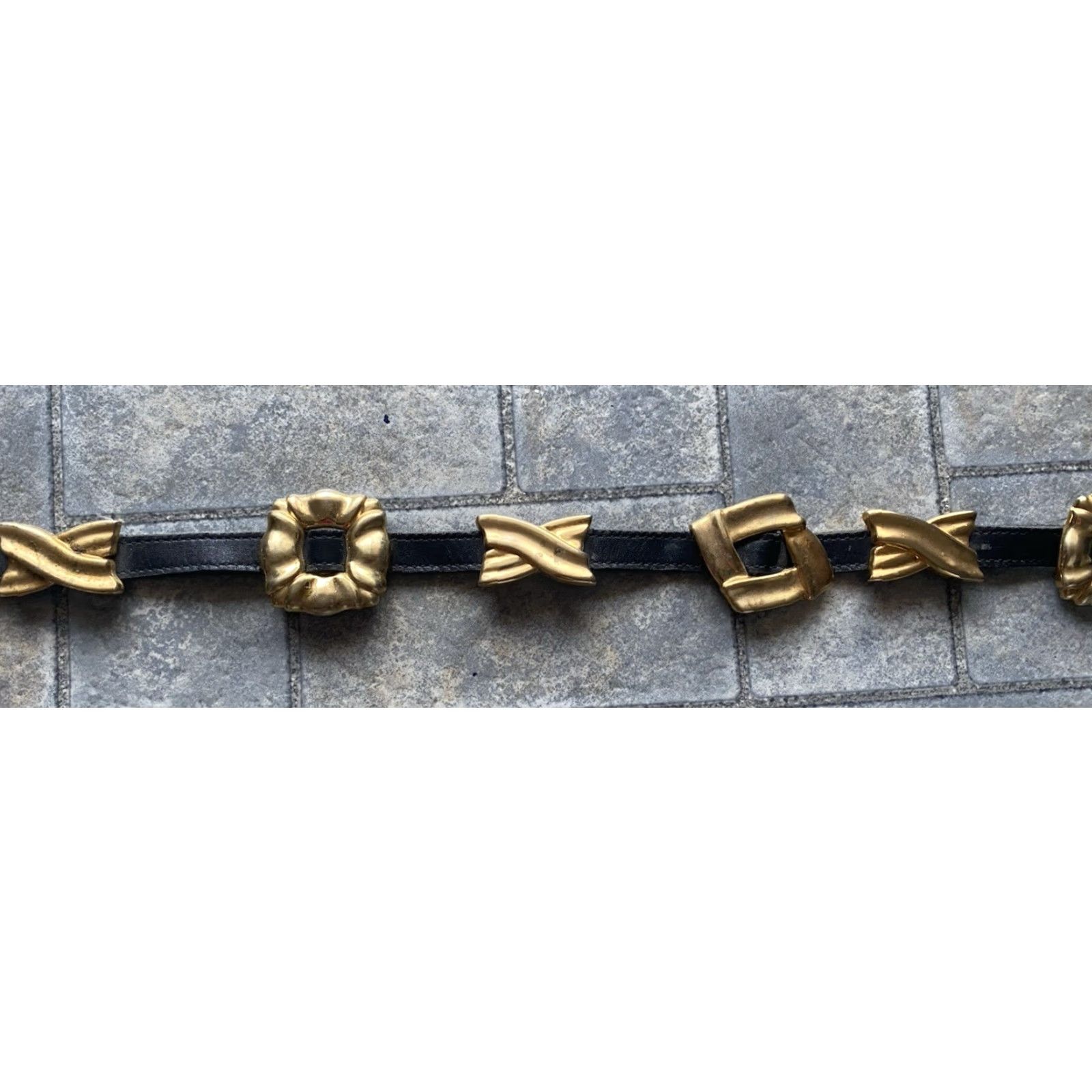 Brighton VINTAGE Brighton Belt Womens Waist Belt Leather Skinny Black 1994 90s Hardware Brass Size M Size ONE SIZE - 4 Thumbnail
