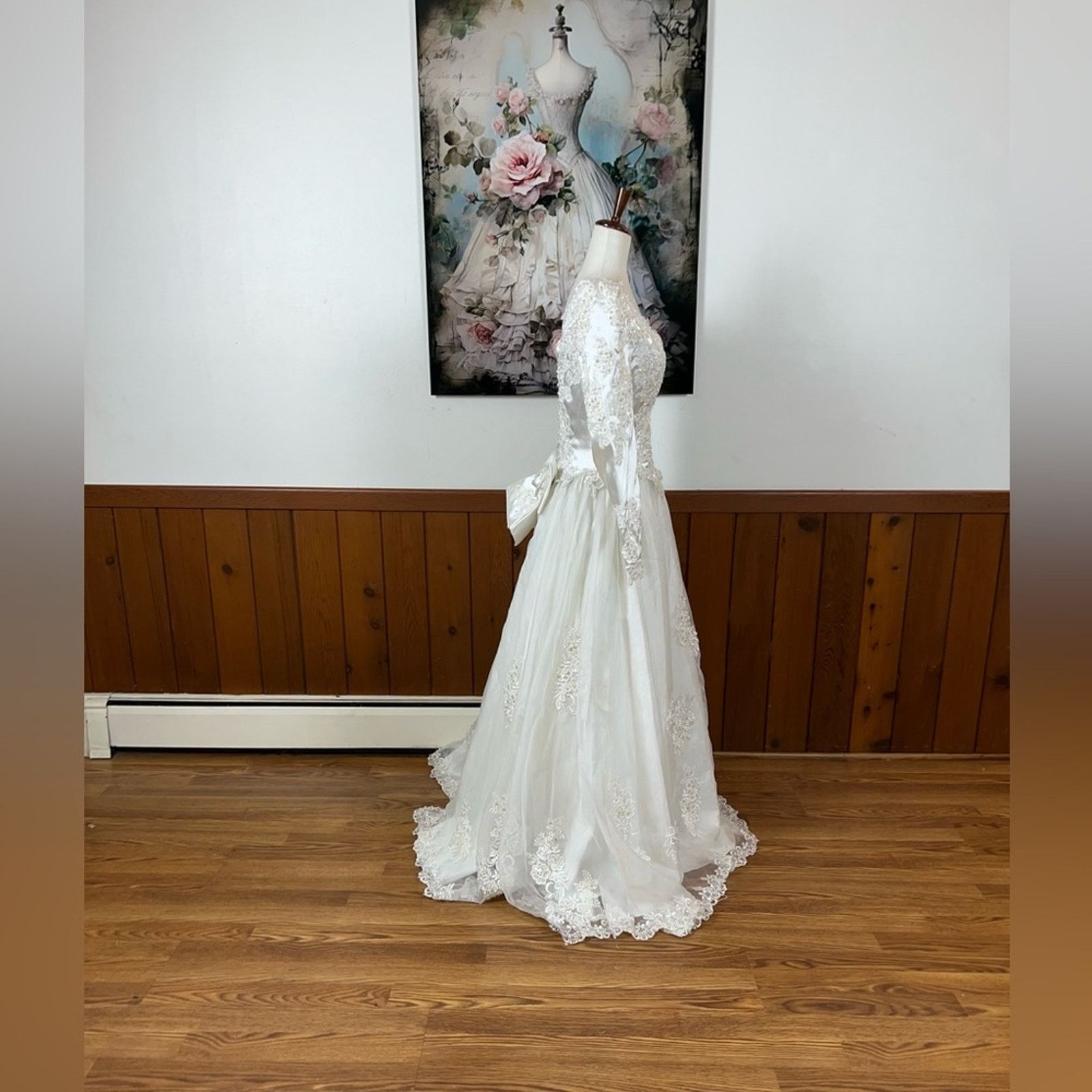 a line lace wedding dress long sleeve Boho A-Line Lace Wedding Dress with Long Tassel Sleeves main image 0