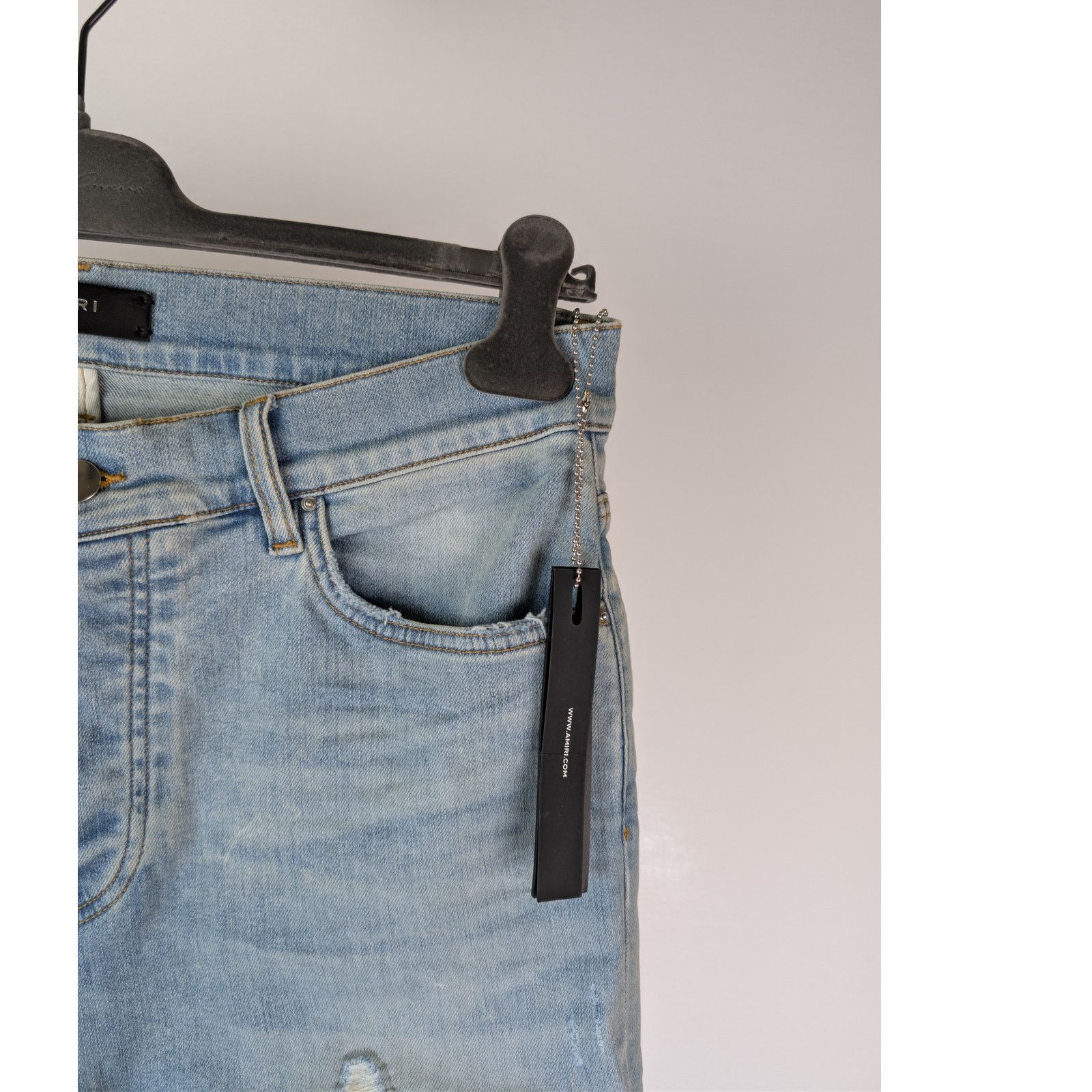 Amiri o1rshd1 Ultrasuede MX1 Denim Jeans in Surf Indigo Blue Size US 32 / EU 48 - 5 Thumbnail