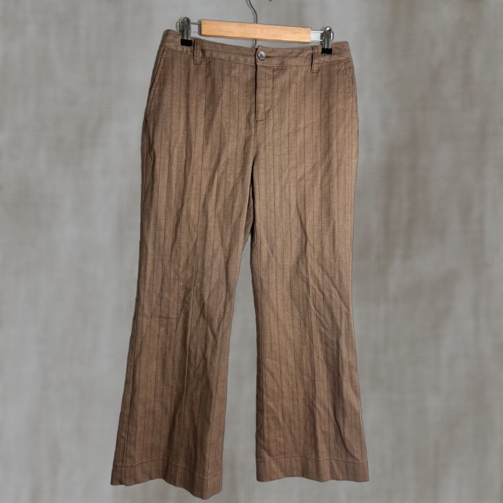 Eddie Bauer VINTAGE? (No) Eddie Bauer Mercer Fit Pants Womens Size 8 Brown Striped 31x27 Dress Pants Size 30" / US 8 / IT 44 - 1 Thumbnail