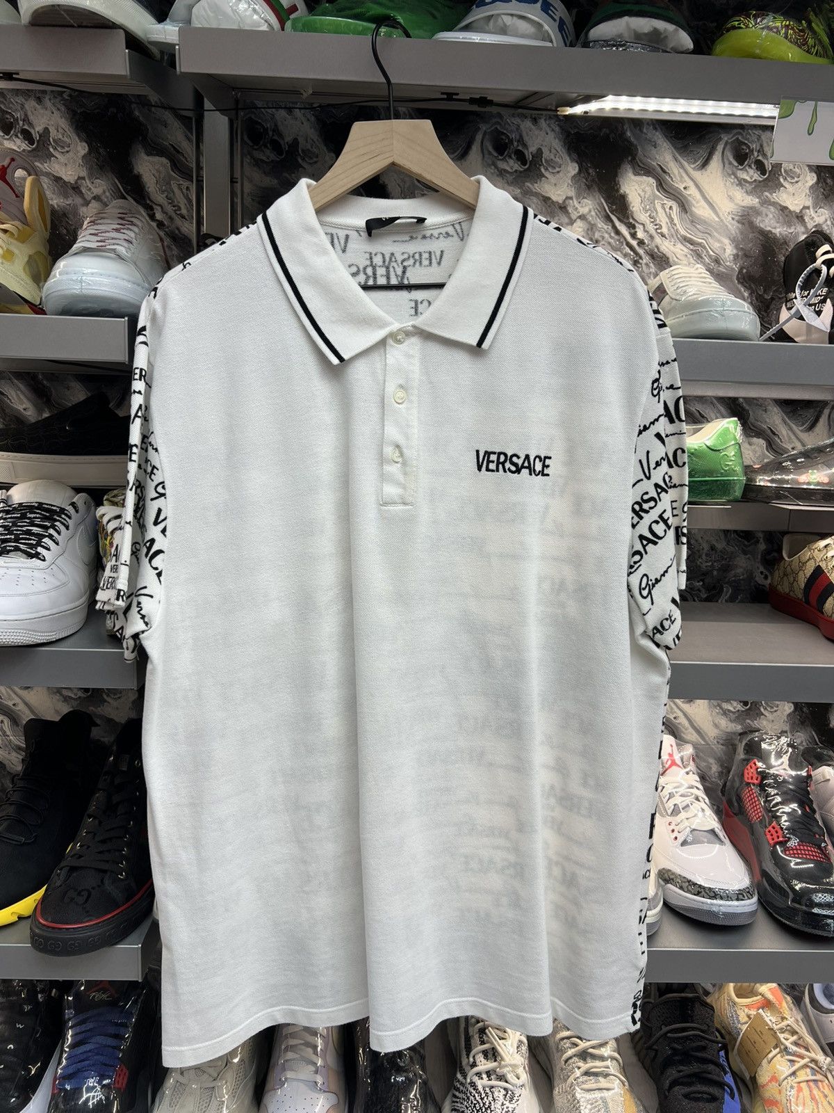 Versace Versace White Polo Tee Size US XXL / EU 58 / 5 - 1 Thumbnail