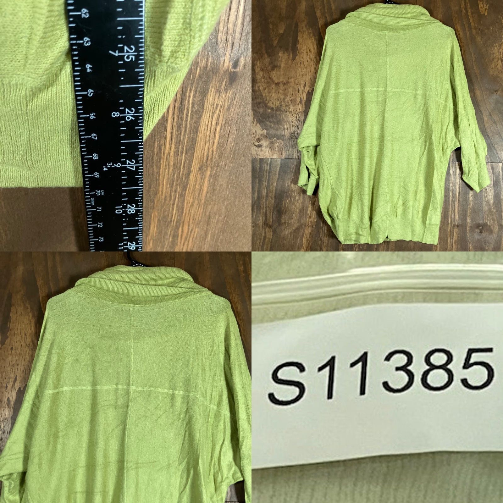 Vintage Chicos Womens Sweater Green Cowl Neck Dolman Sleeve Rabbit Hair Blend 1 (M) Size M / US 6-8 / IT 42-44 - 8 Thumbnail