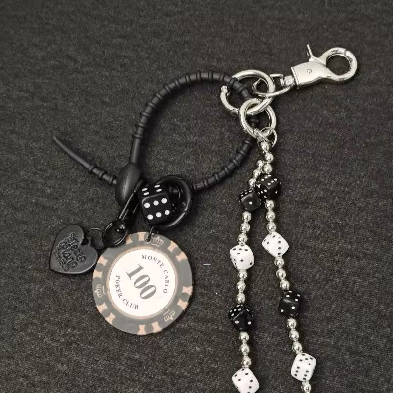 Japanese Brand × Jewelry Bilayer Black White lucky Dice Baccarat Pearl Pants chain Size ONE SIZE - 3 Thumbnail
