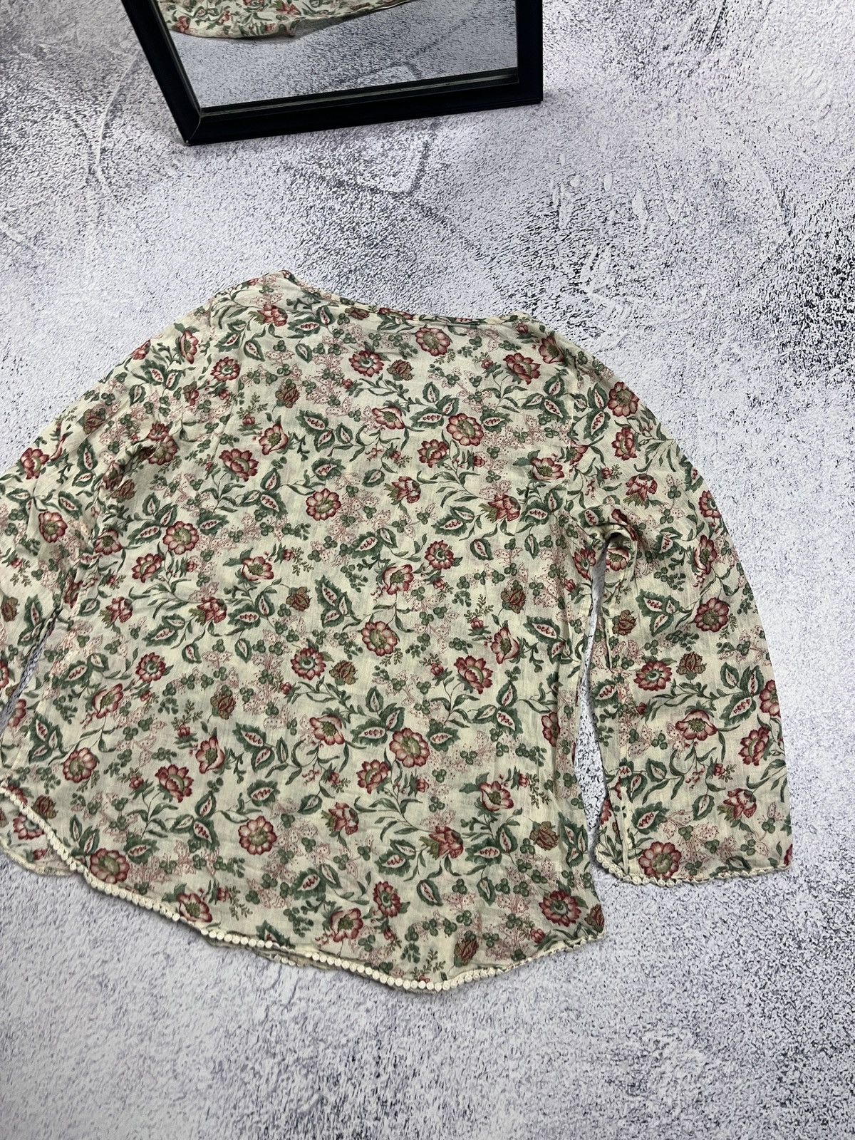 Denim & Supply Ralph Lauren × Polo Ralph Lauren × Ralph Lauren Denim & Supply Ralph Lauren Boho Floral Womens Blouse Top Size M / US 6-8 / IT 42-44 - 15 Thumbnail