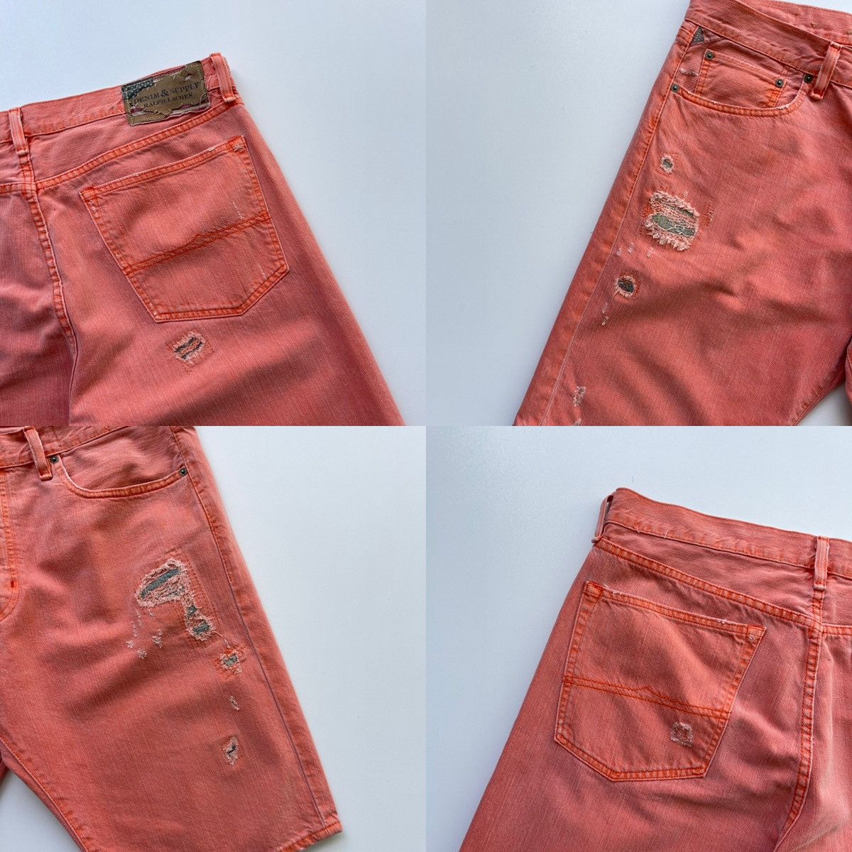 Denim & Supply Ralph Lauren × Polo Ralph Lauren × Ralph Lauren Ralph Lauren Denim & Supply Distressed Denim Slim Fit Shorts Size US 36 / EU 52 - 6 Thumbnail