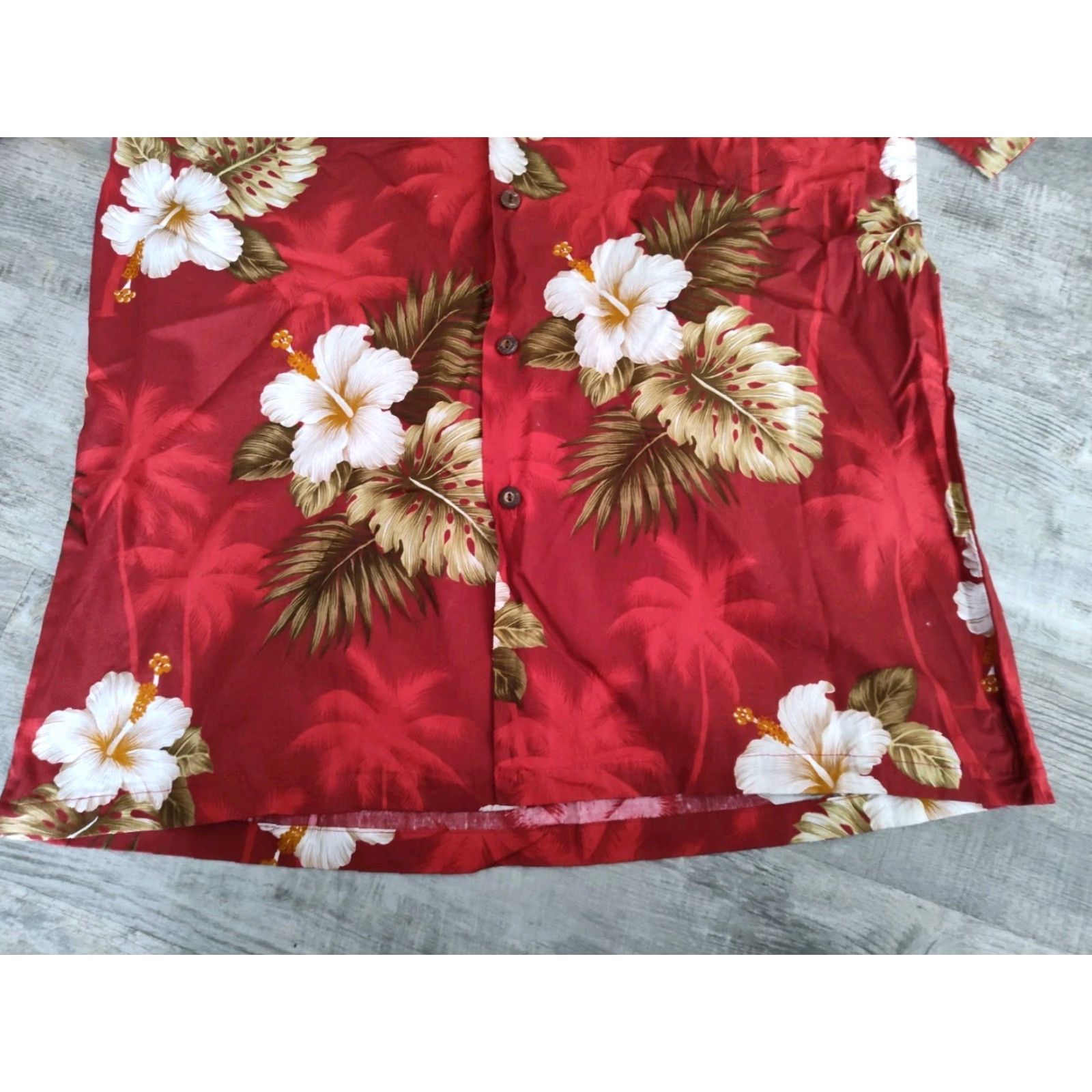 Vintage VINTAGE Pacific Legend Hawaiian Shirt Button-Up Size M Red White Hibiscus Floral USA Mens Size US M / EU 48-50 / 2 - 2 Thumbnail