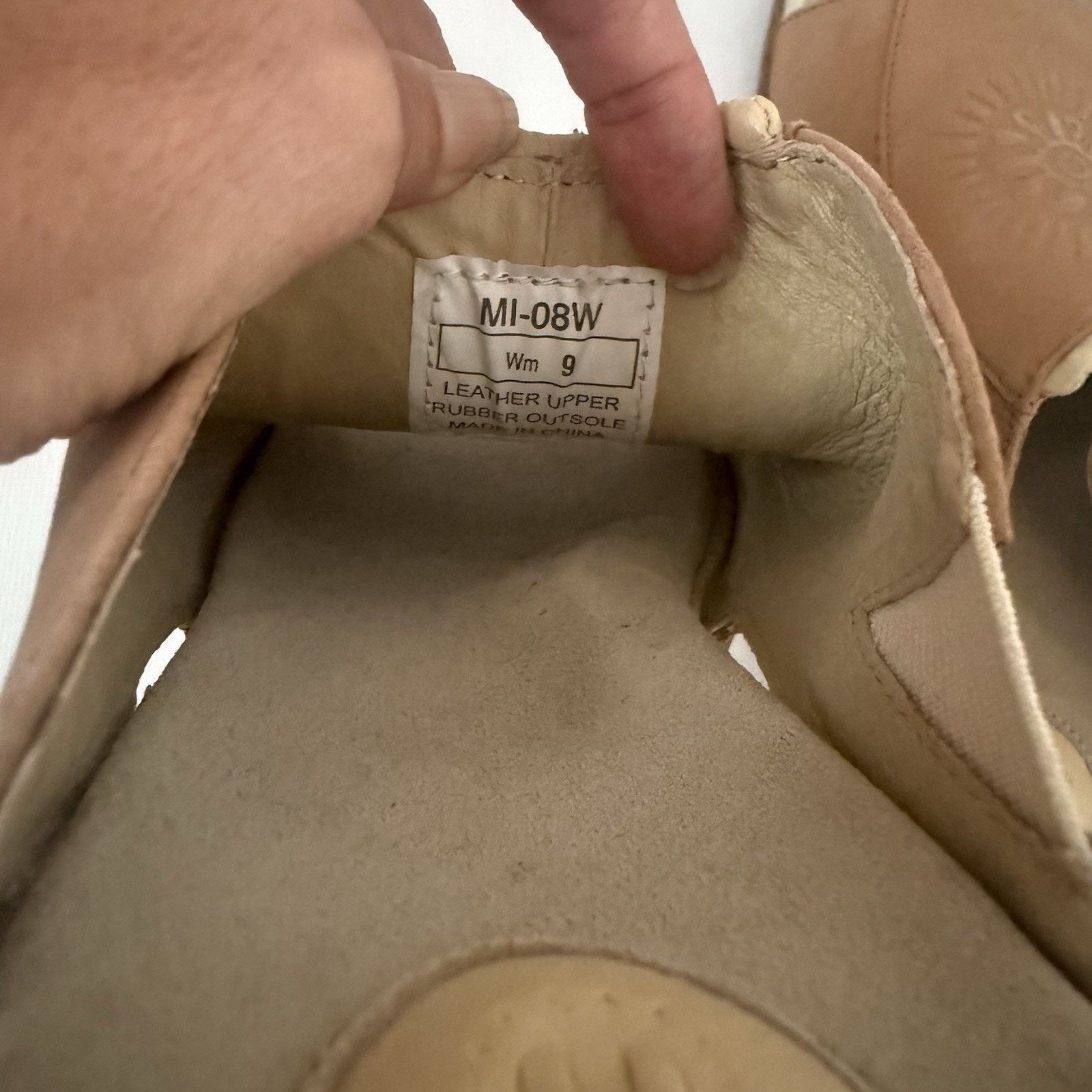 Other Ulu Sandals Leather Tan Sun Design Embossed Boho Comfort Size US 9 / IT 39 - 6 Thumbnail