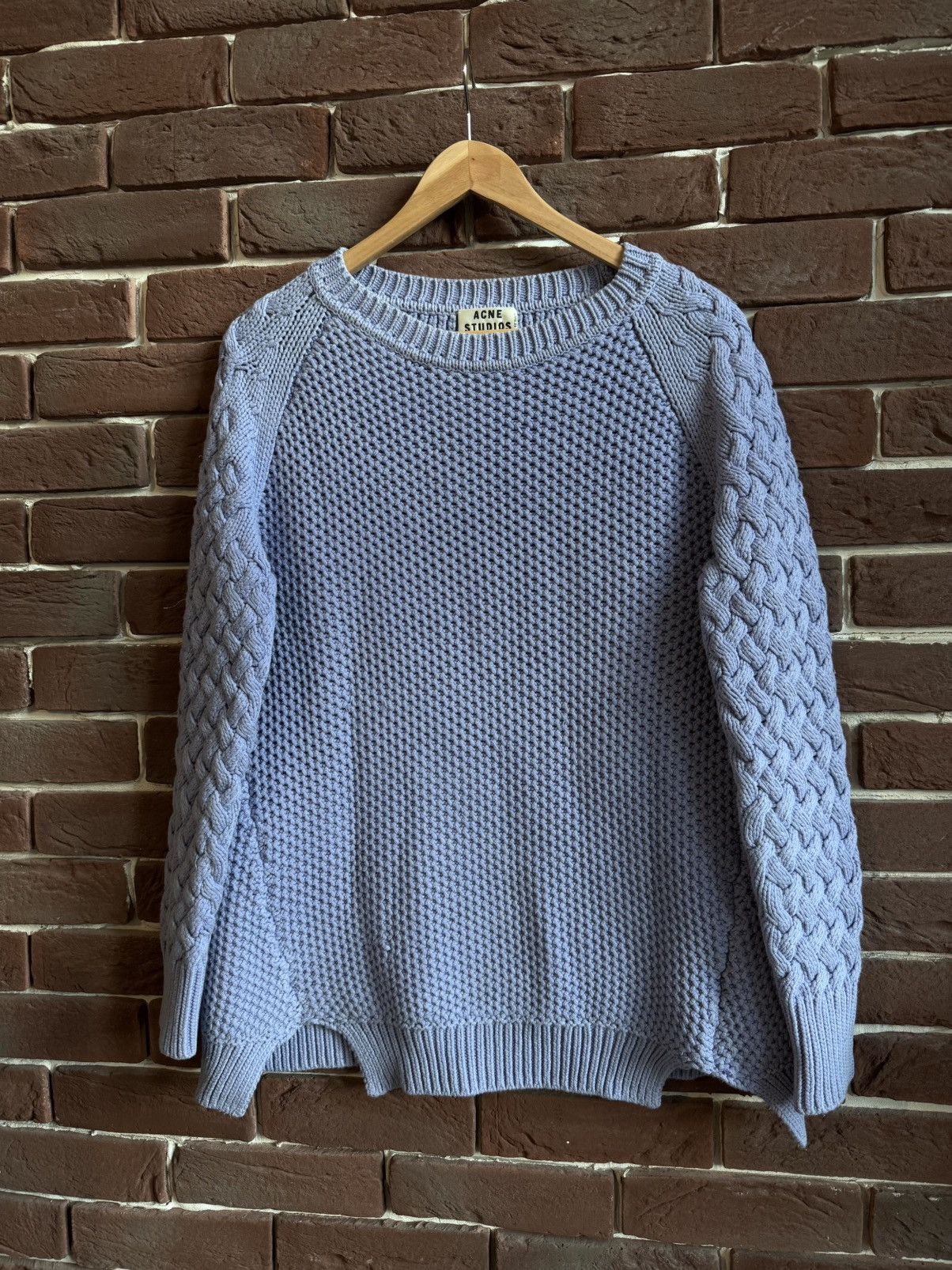 Acne Studios Acne Studios Lavender Cable Designer Knit Sweater Hype Size US S / EU 44-46 / 1 - 1 Thumbnail